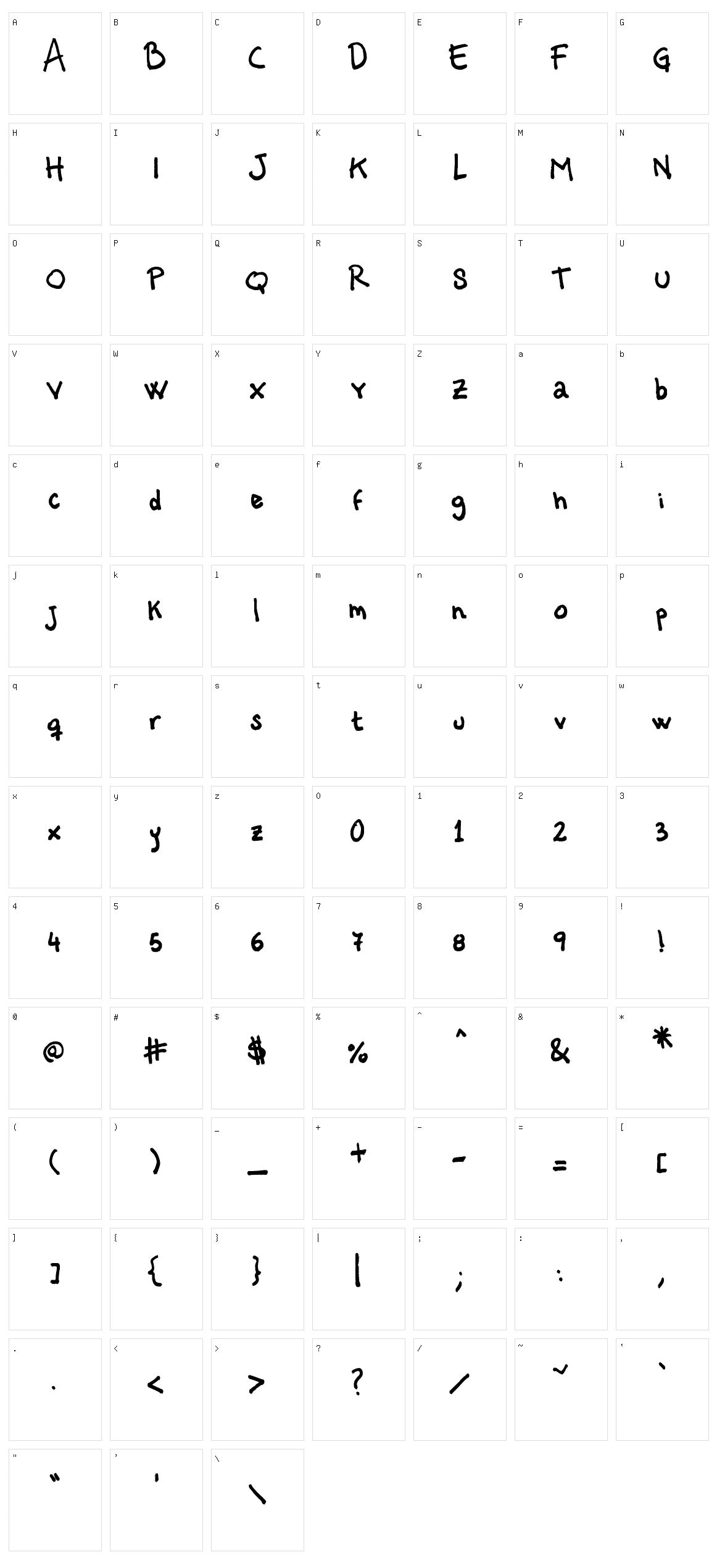 Vastorga Bold Letter Character Set