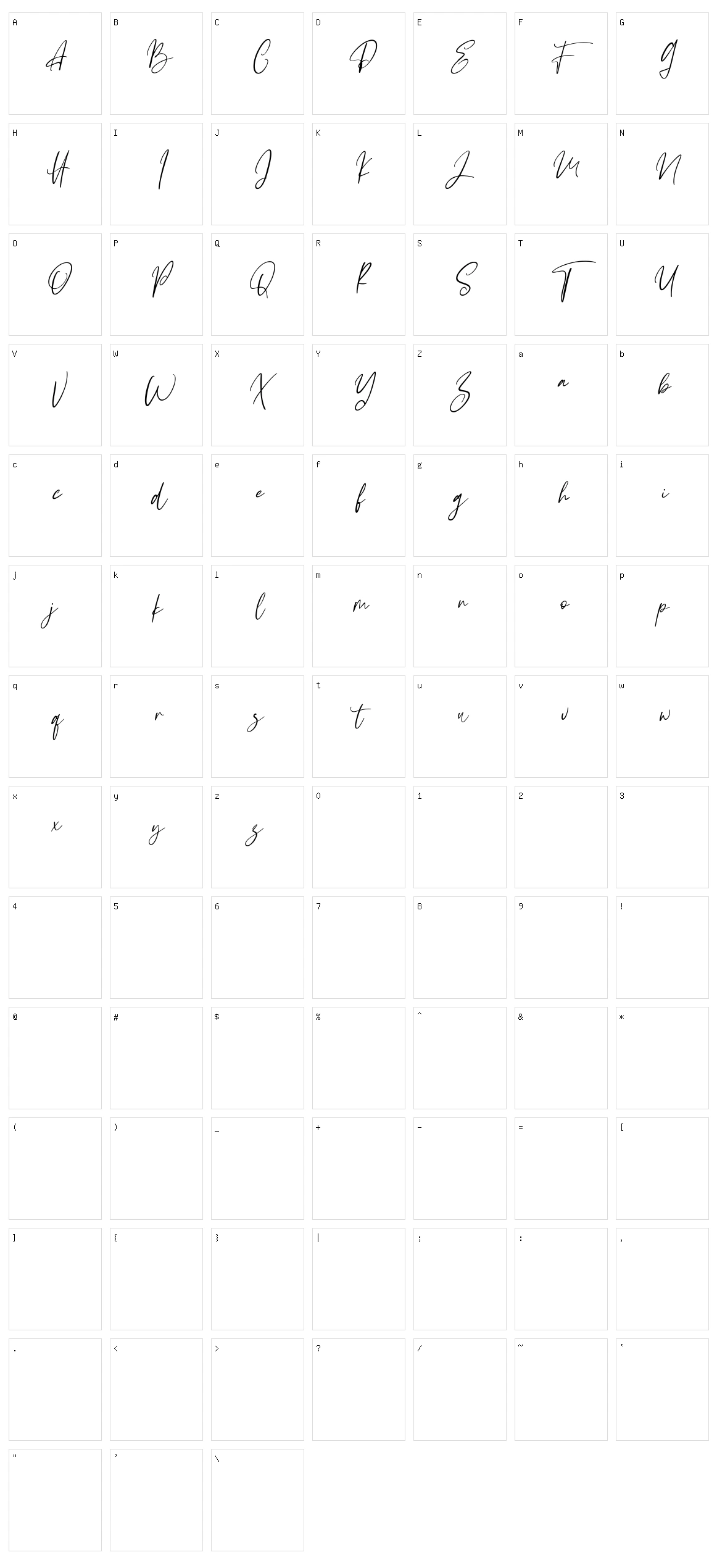 Vellizta Character Set
