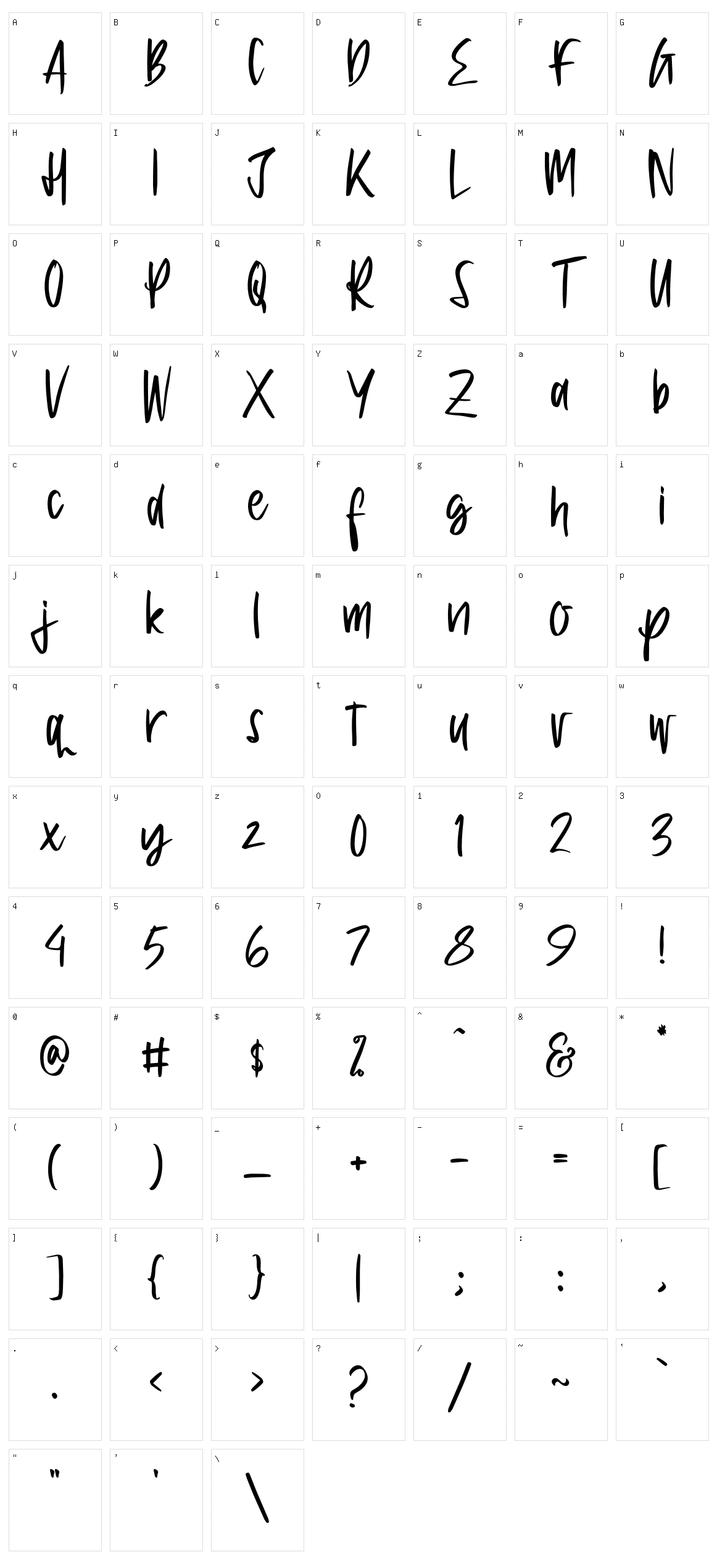 Ventta Watter Character Set