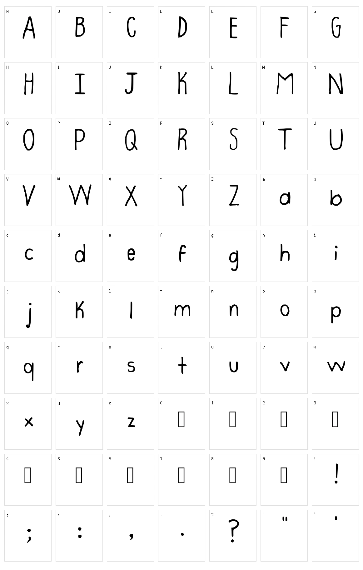 Verditer Lavanda Character Set