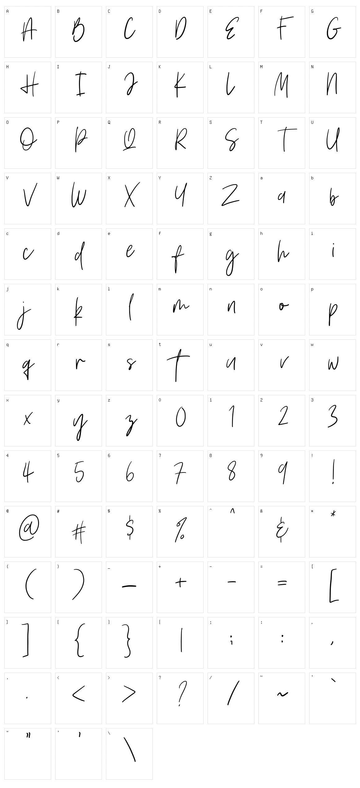 Vesterly Character Set