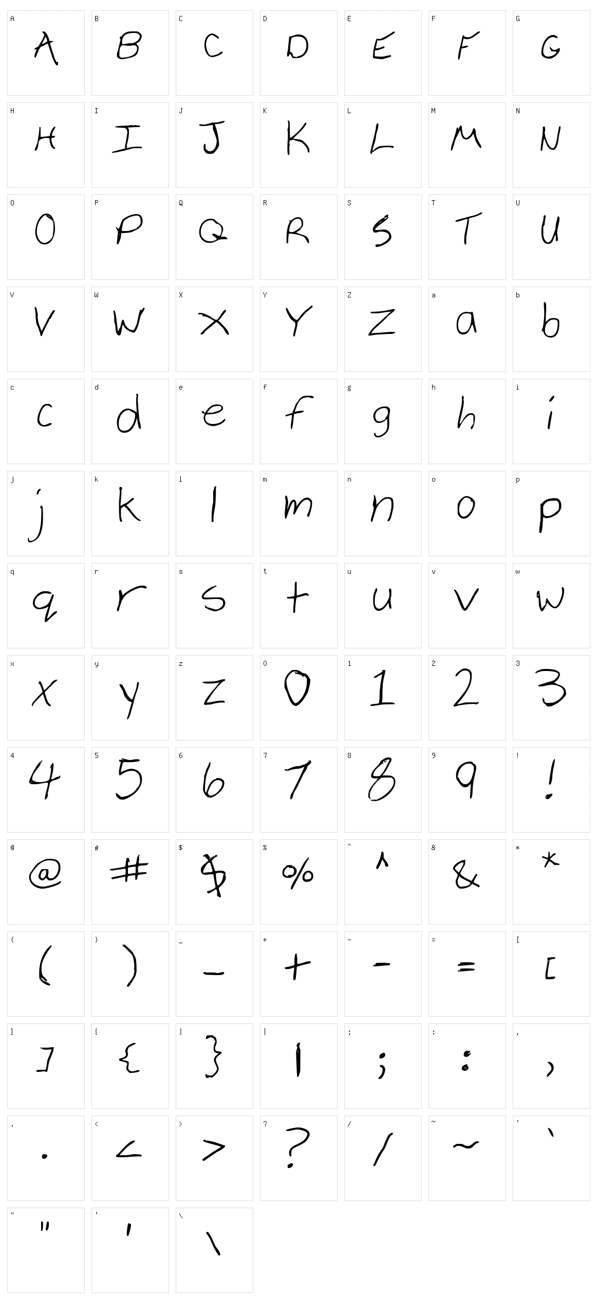 Vielkalahizo Character Set