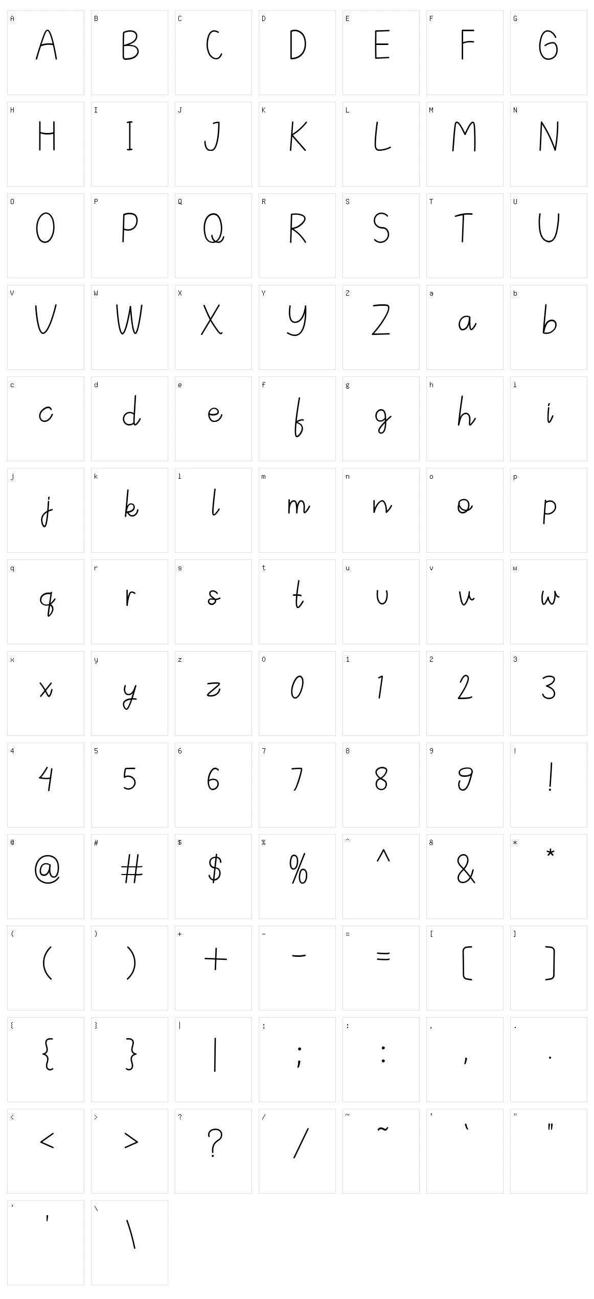 Vinally Character Set