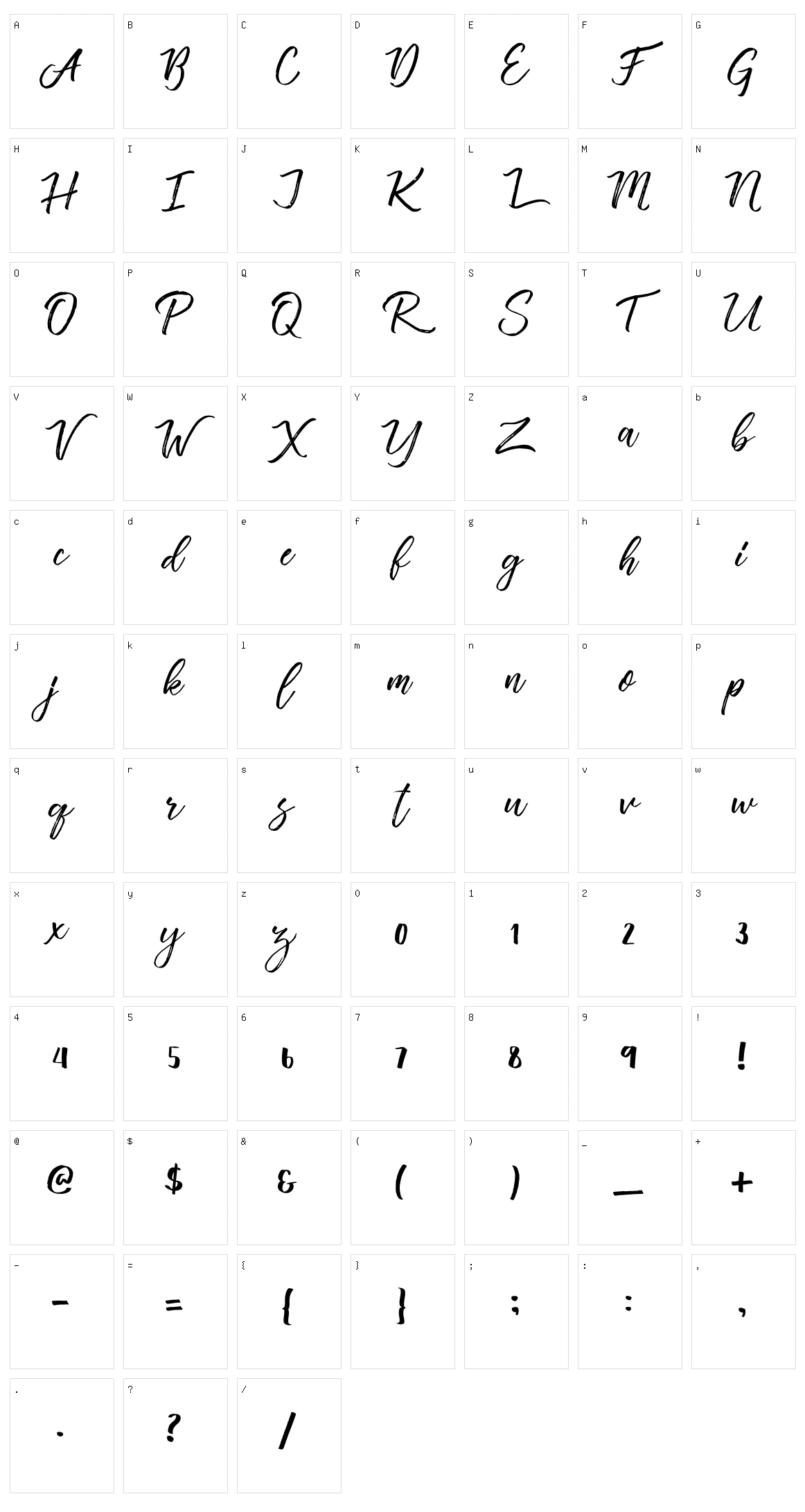 Vincentia Character Set