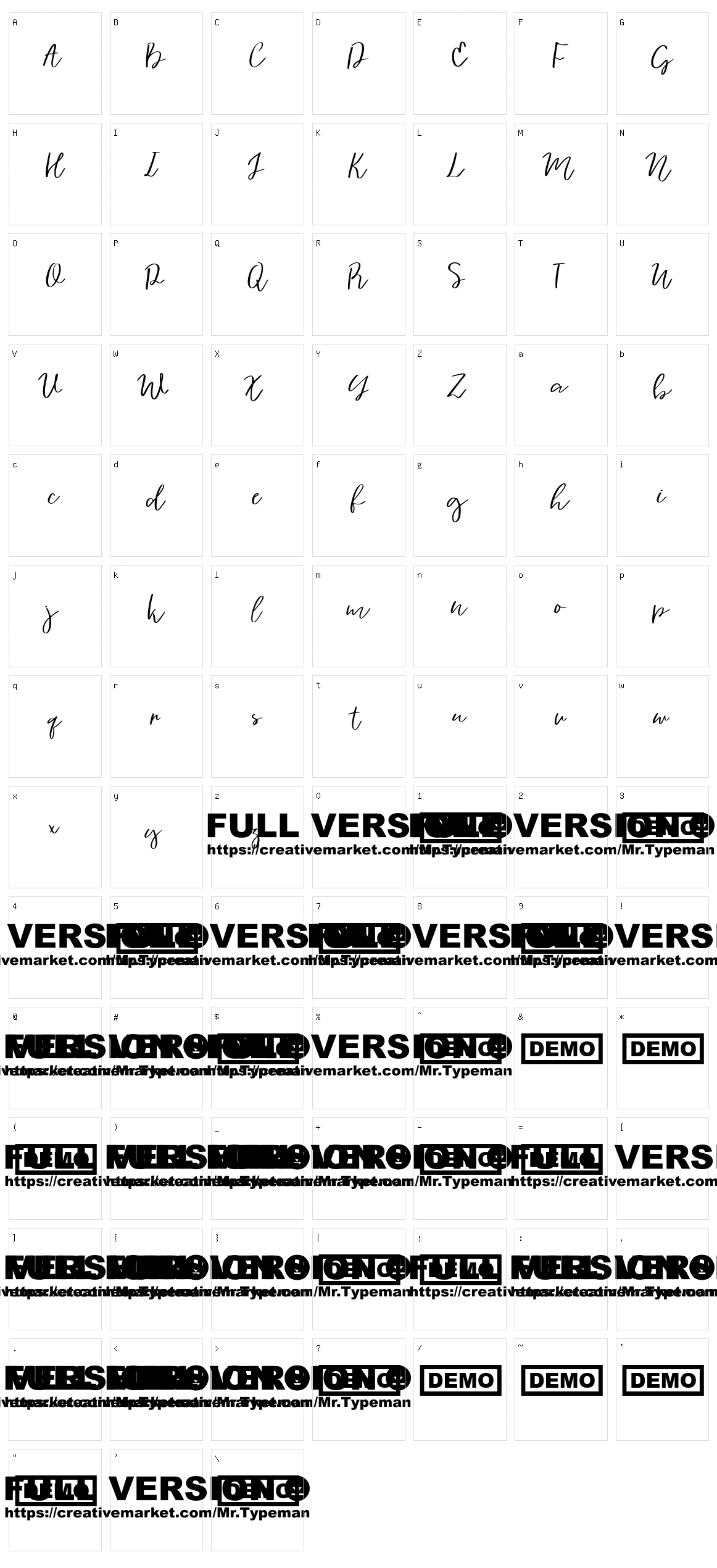 Vingiloth Character Set