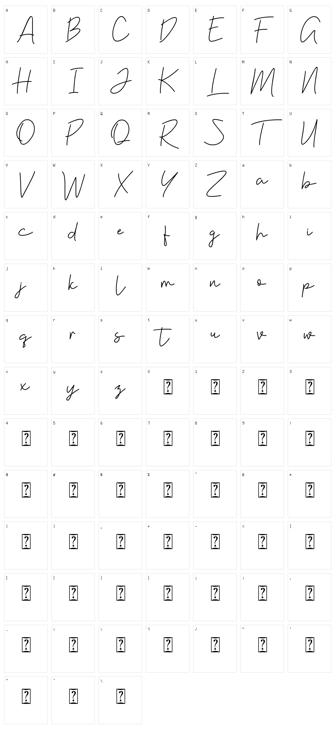 Violia Character Set