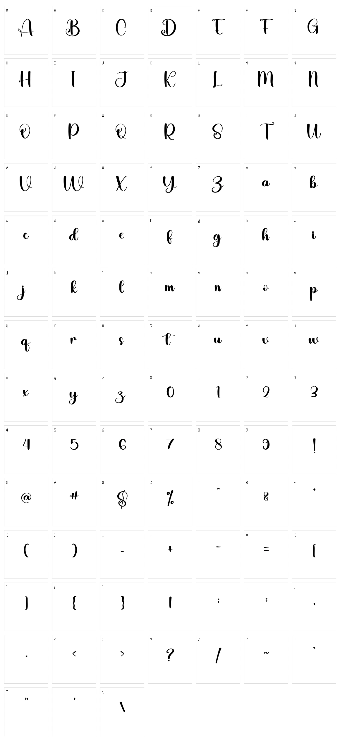 Violin Character Set