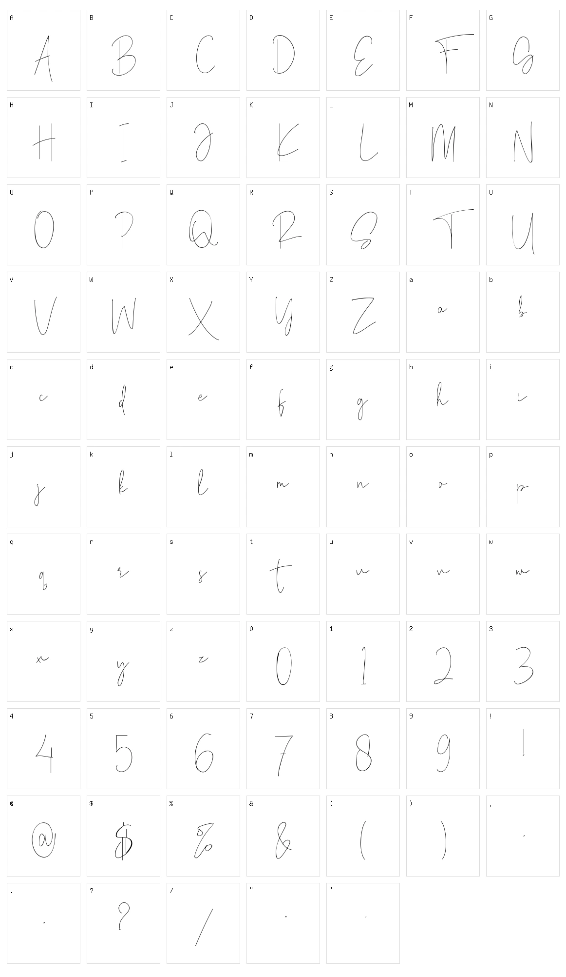 Viollet Signatture Character Set