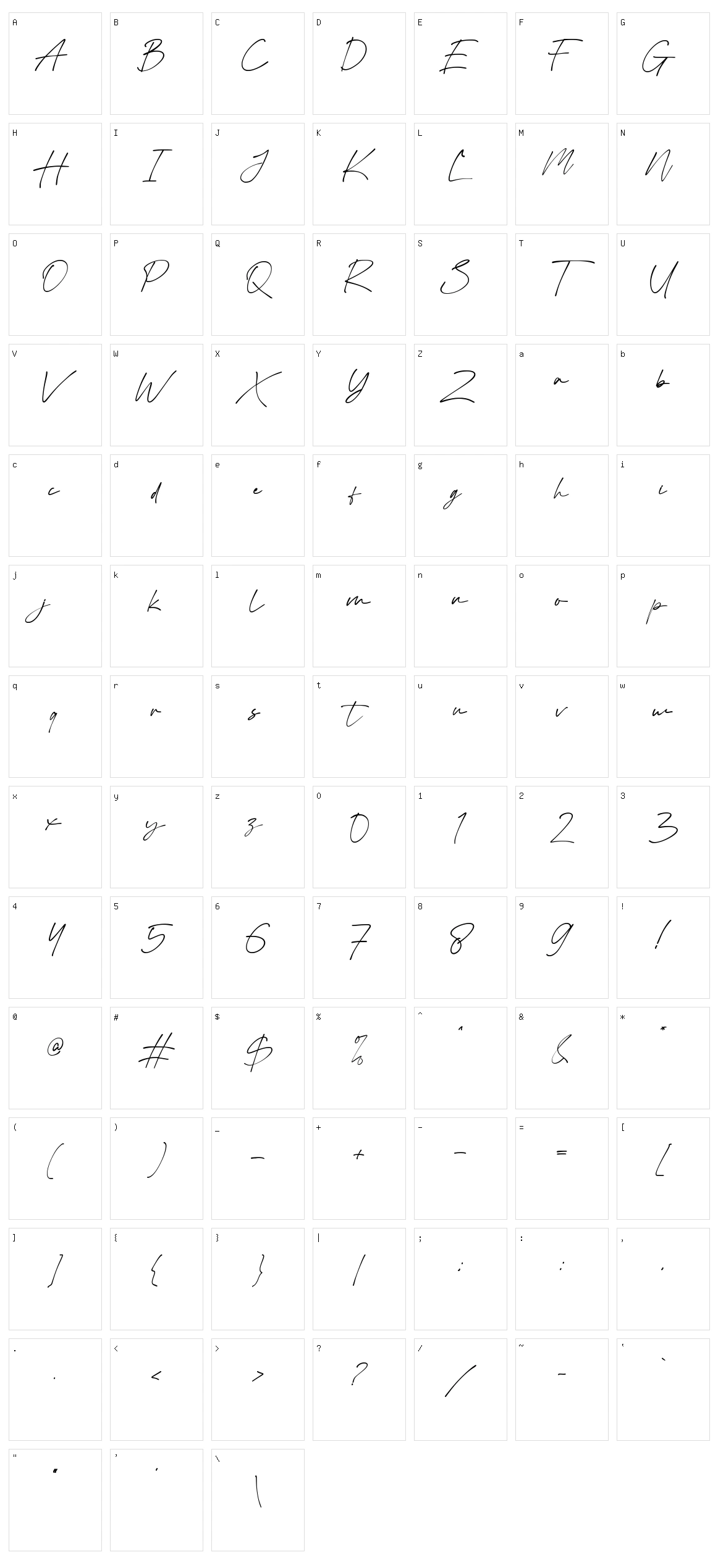 Virgi Theory Character Set