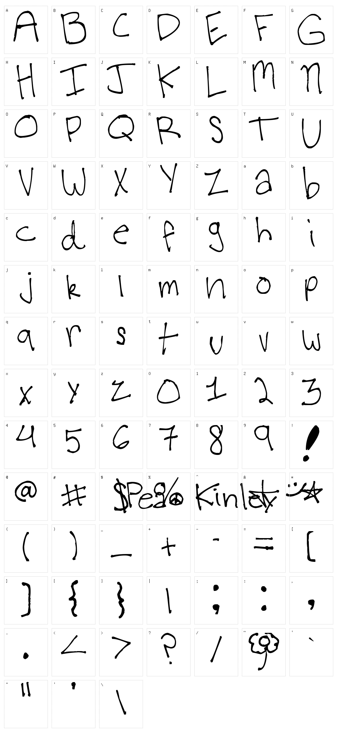 Virginia's Kool Font Character Set