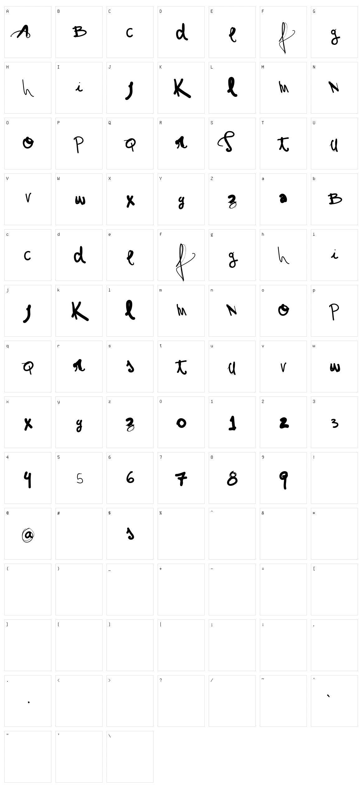 VTKS Show Character Set
