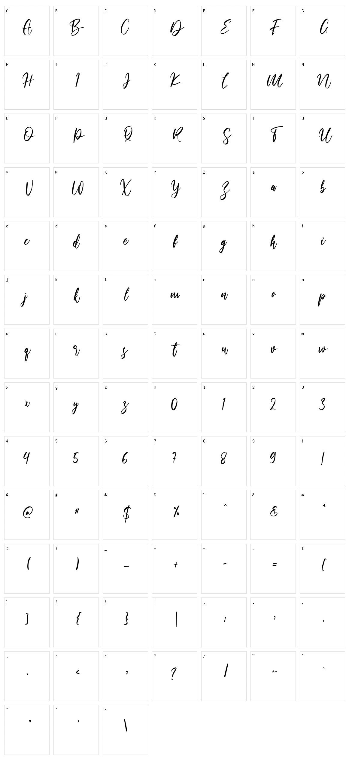 Walentiny Character Set