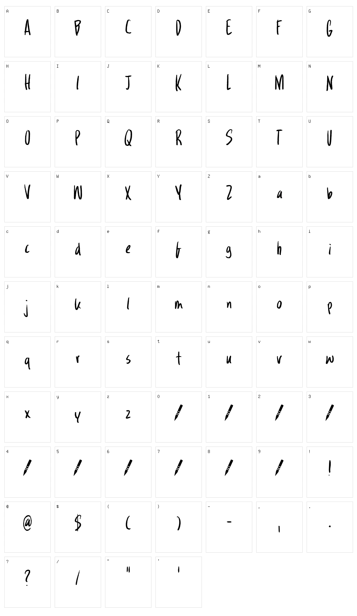 Wandering Pencil Character Set