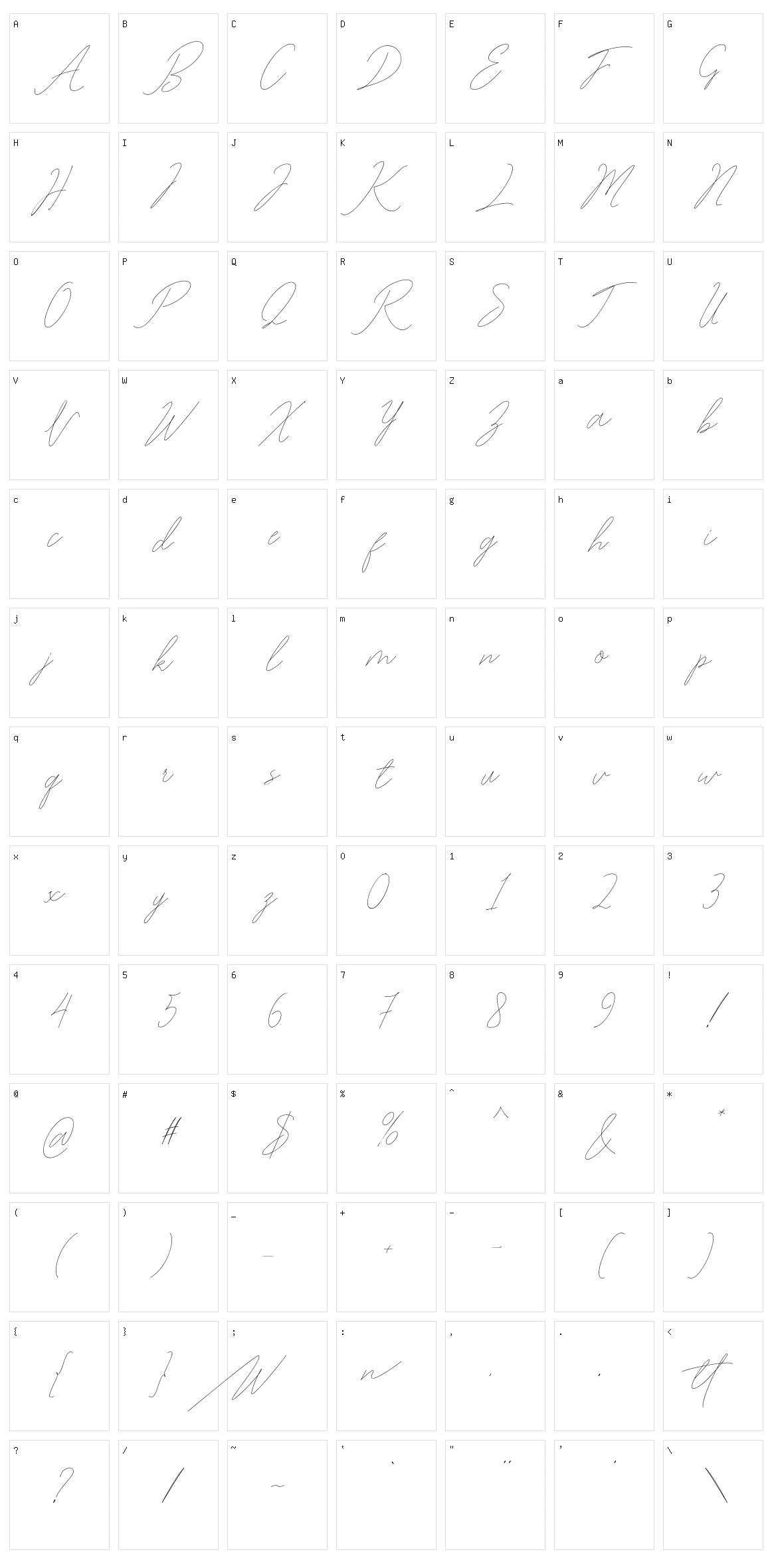 Washington Character Set