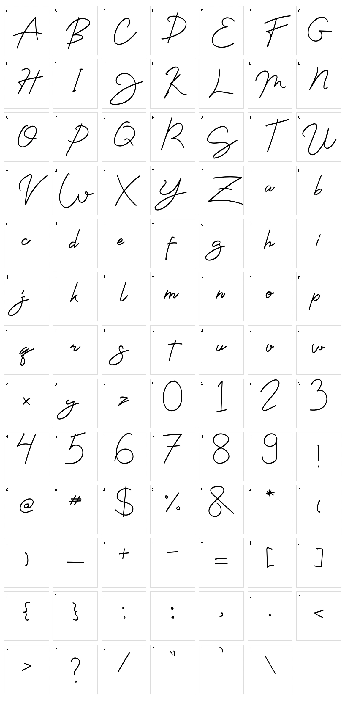 Wasiat Character Set