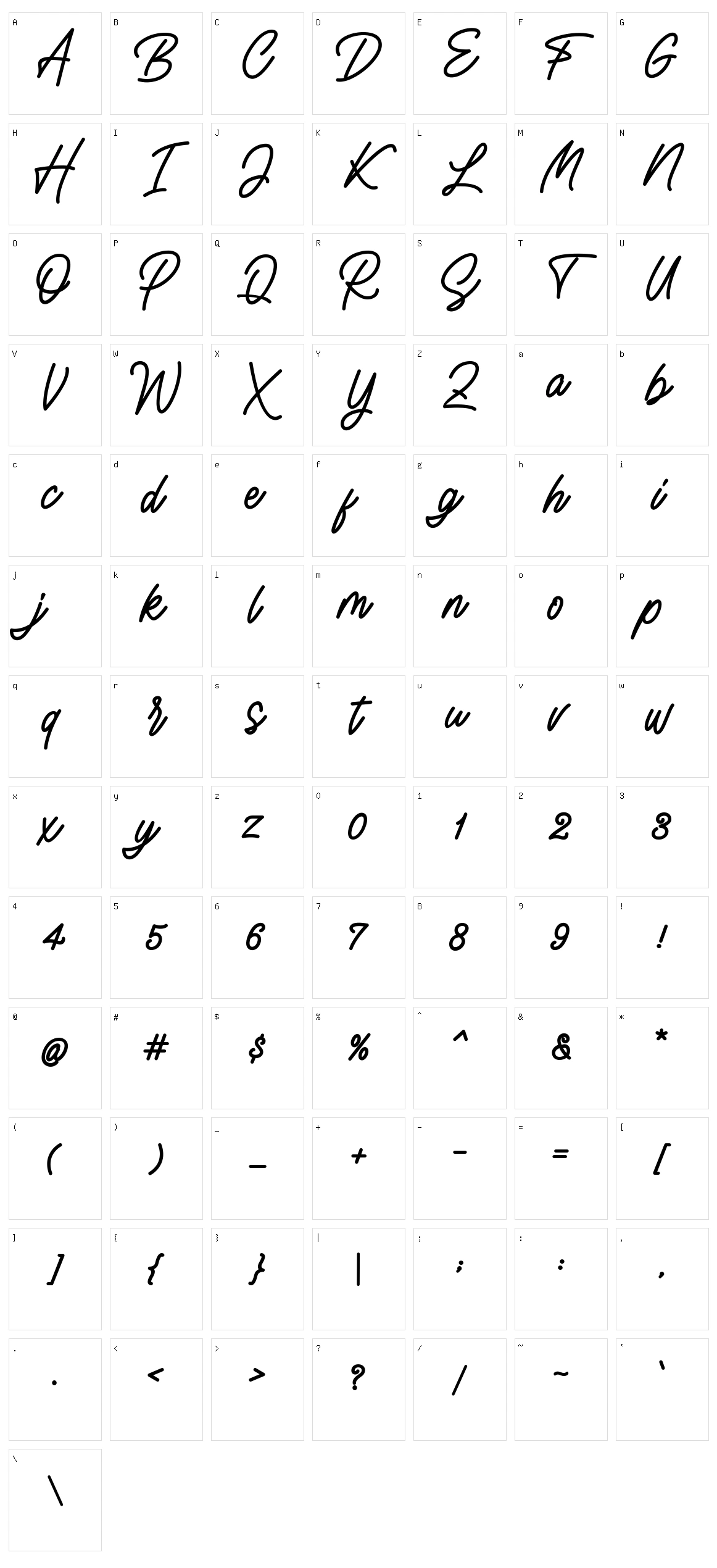 Watasyina Character Set