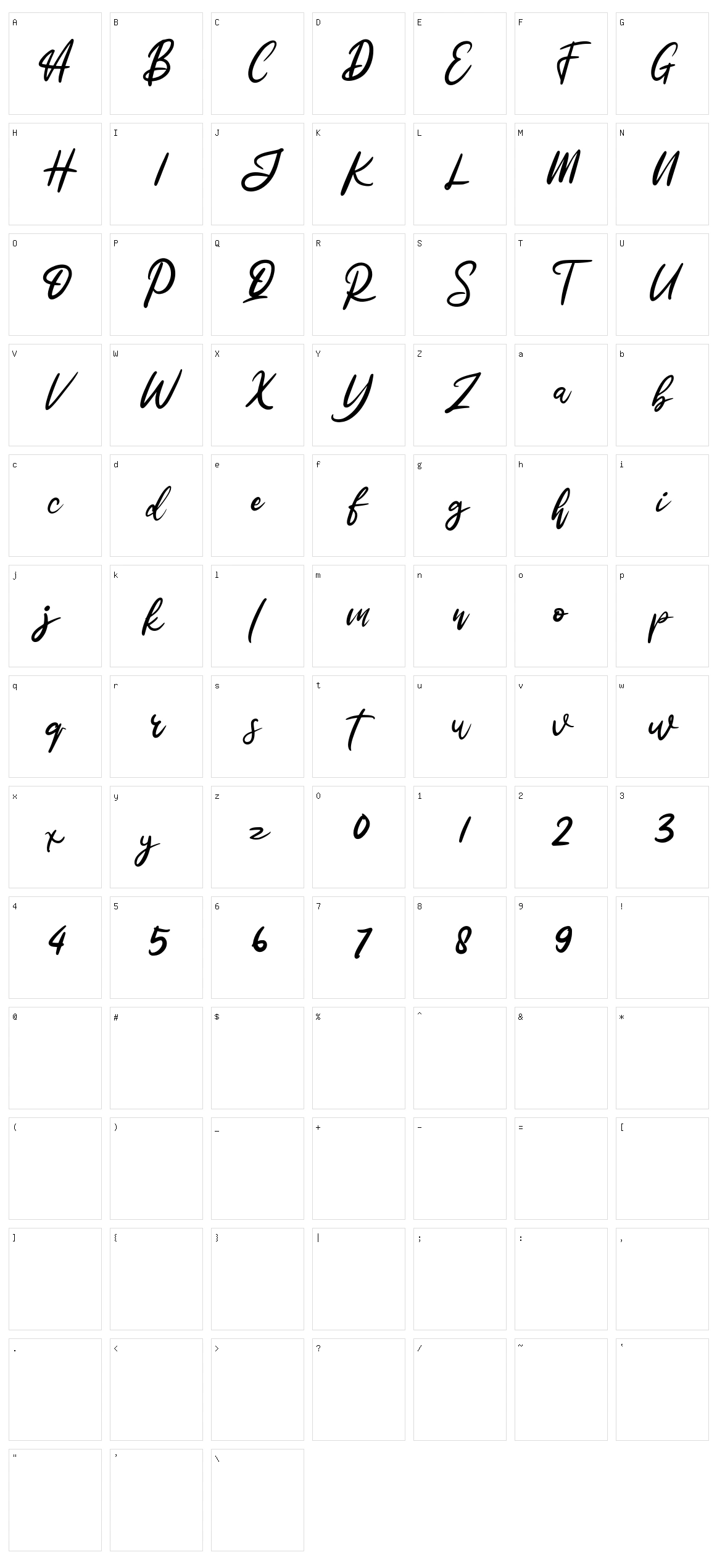 Watterland Character Set
