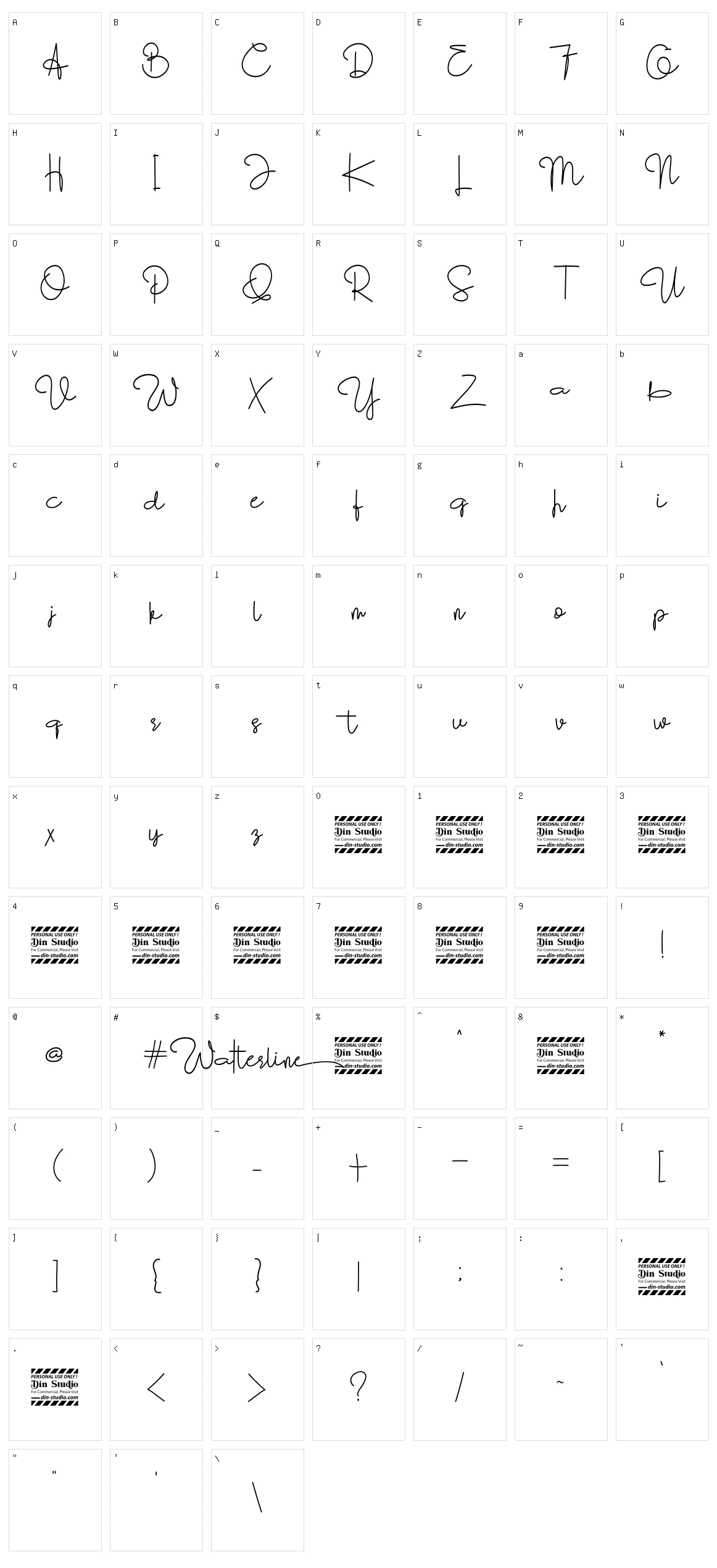 Watterline Character Set