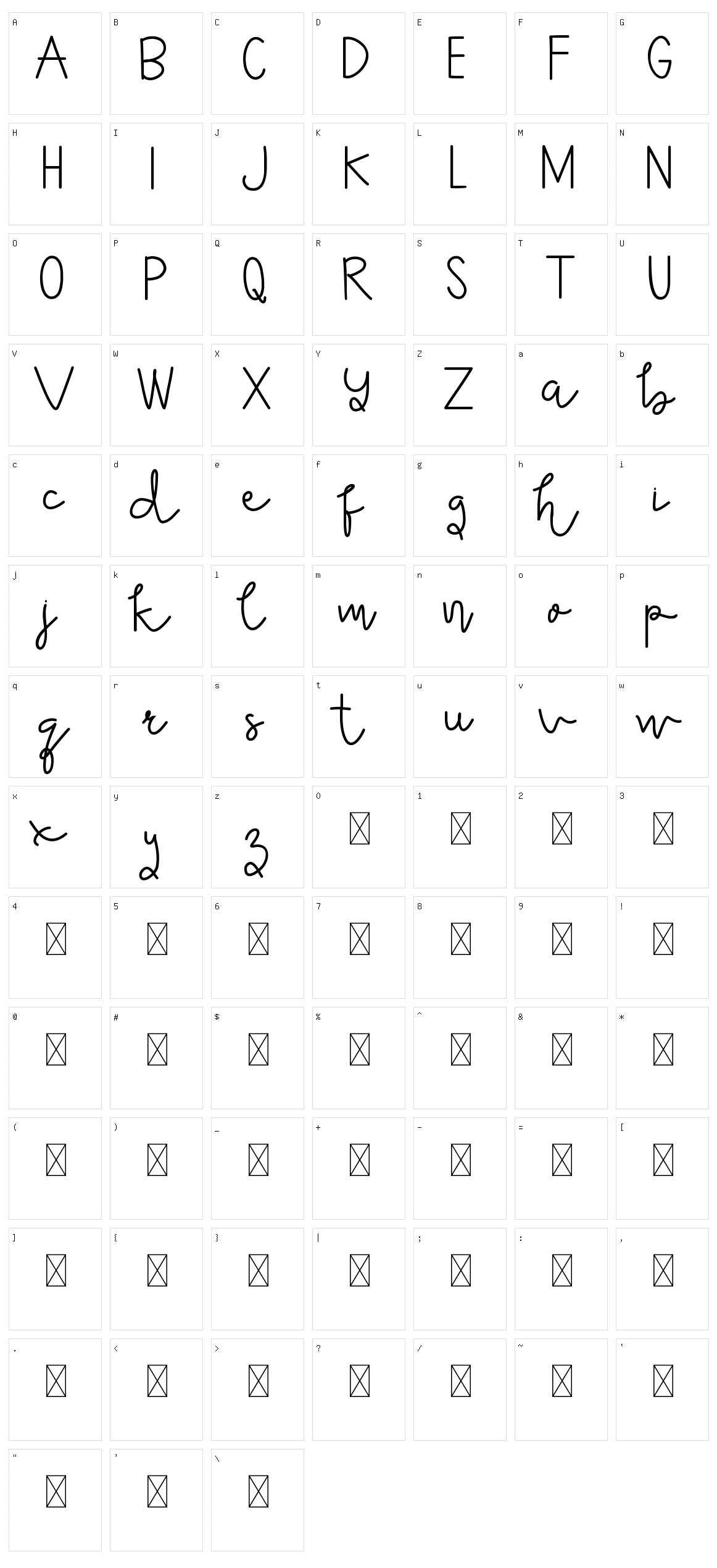 Wavaca Character Set