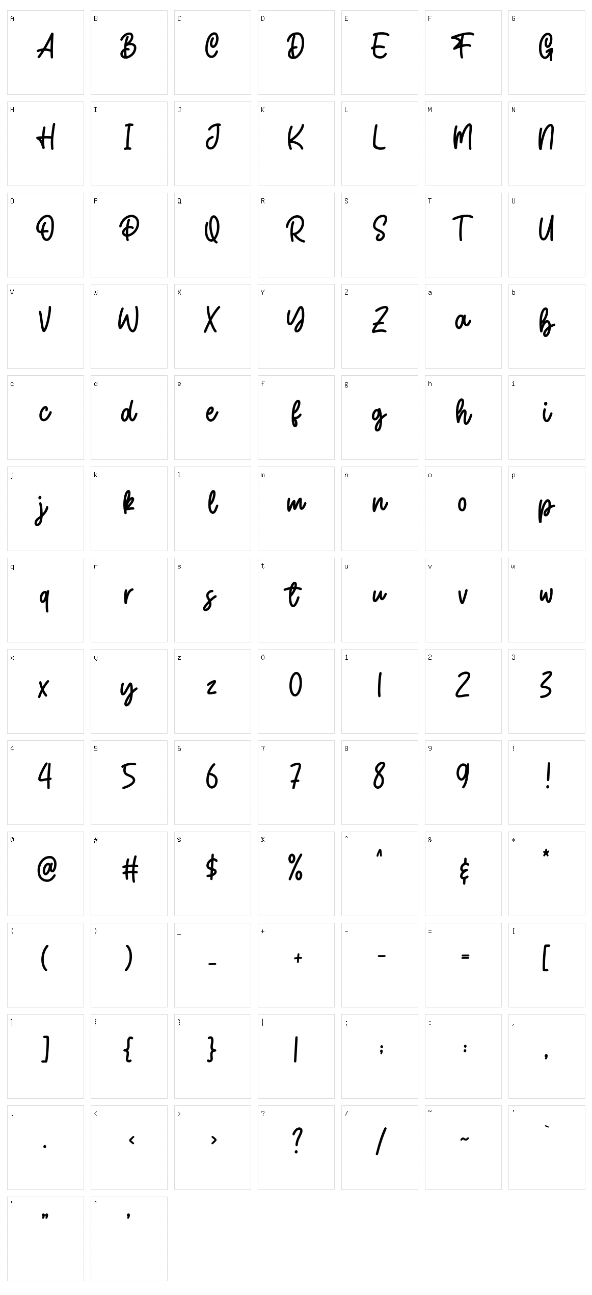 Weatpoint Character Set