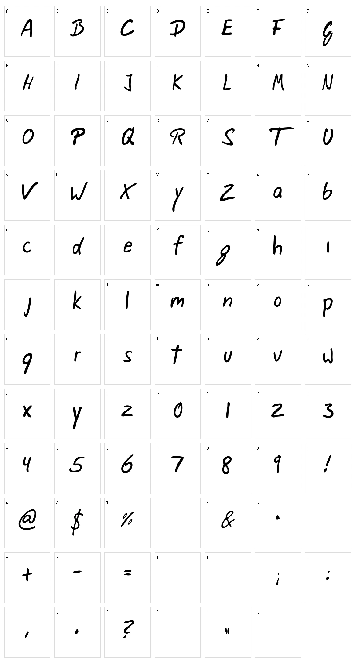 Weigl Character Set