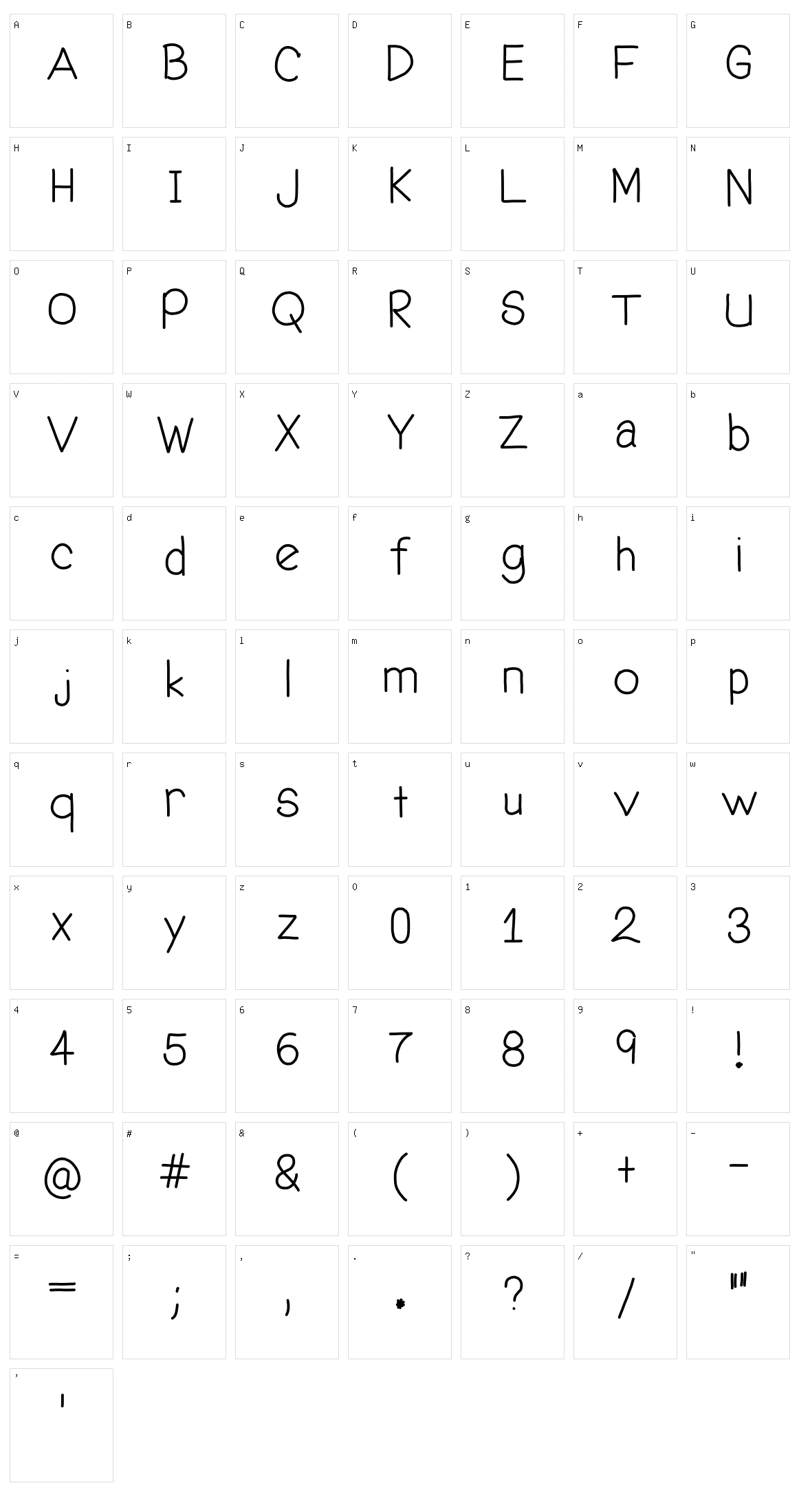 Welcome Me Character Set