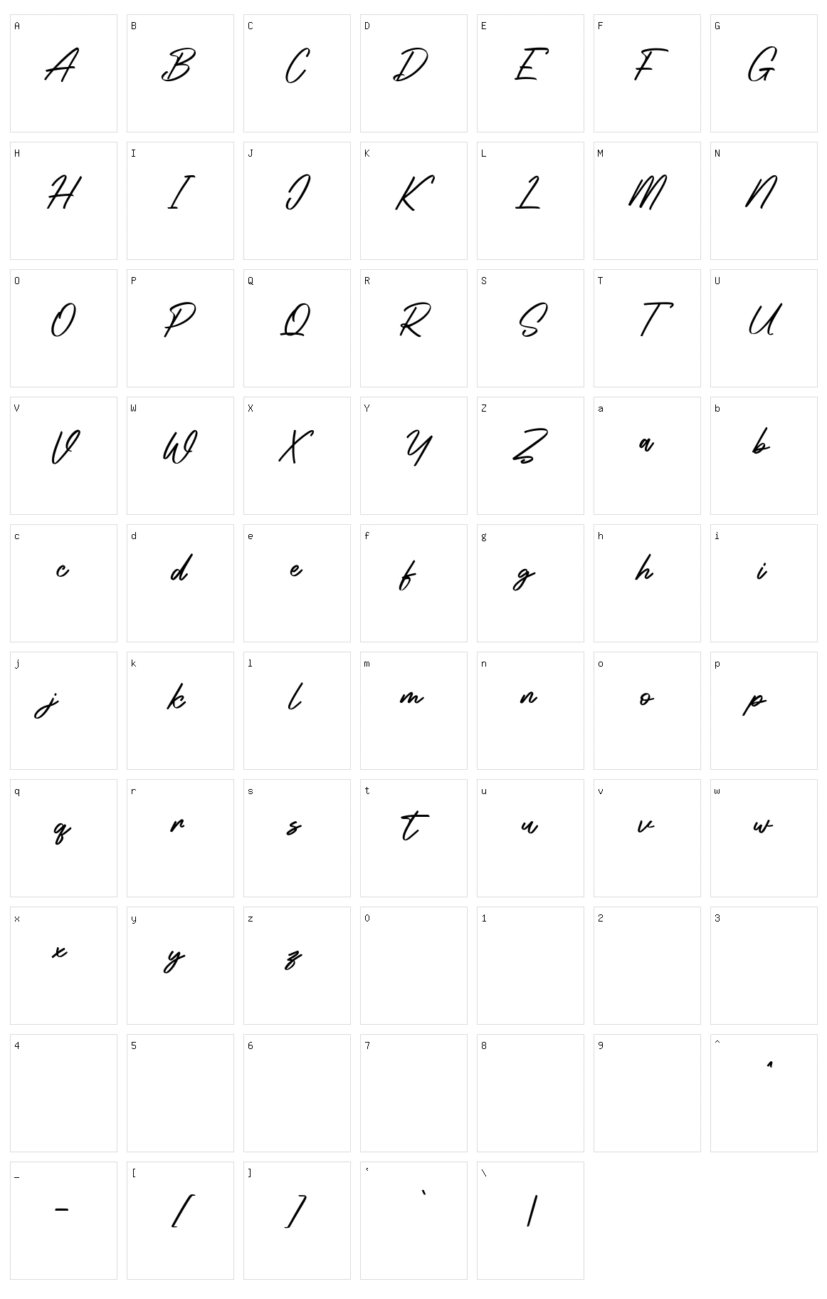 Westclock Character Set