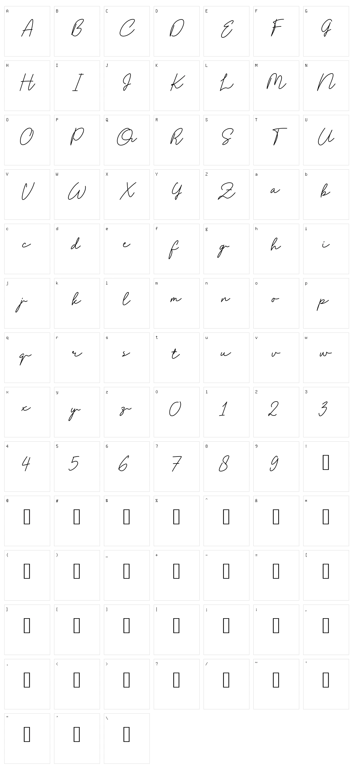 Westhamp Character Set