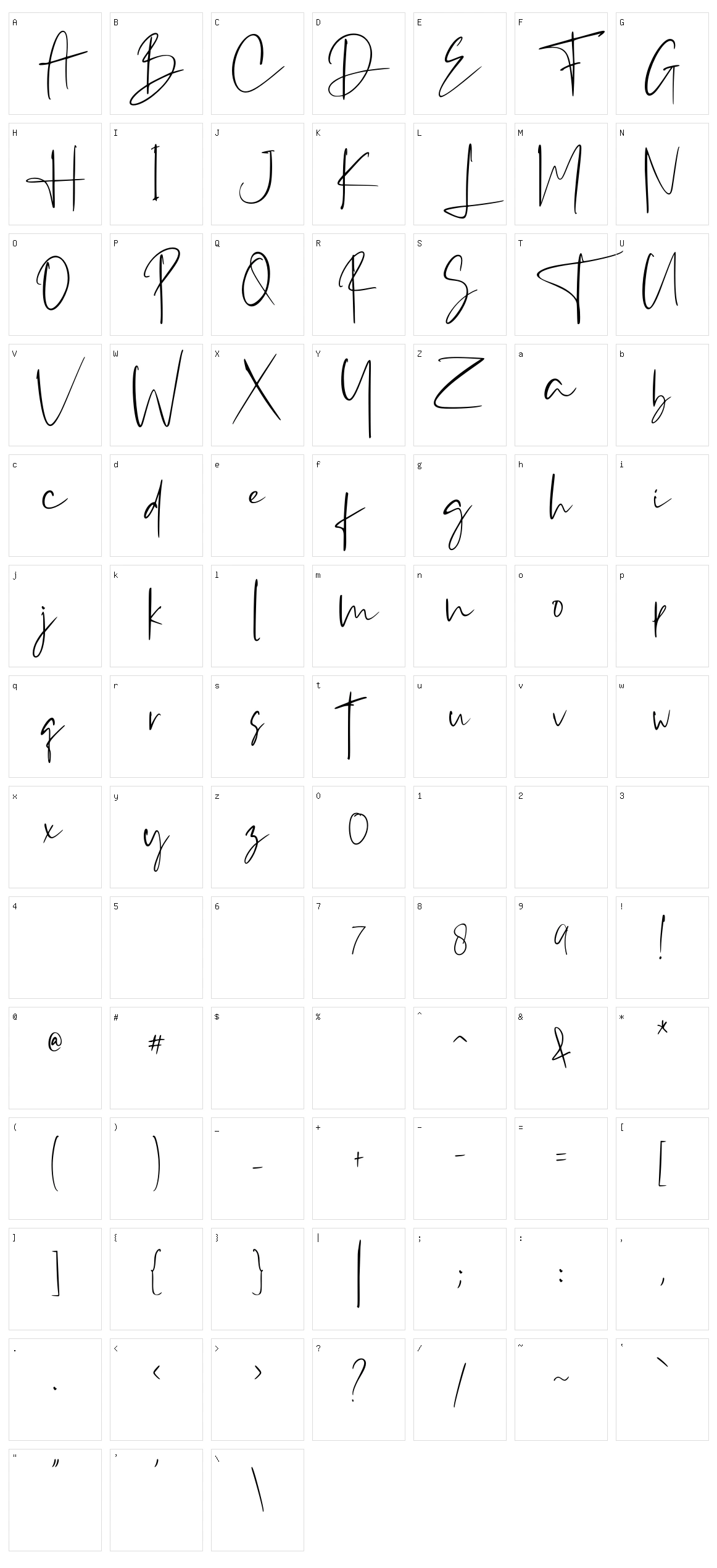 Westony Character Set