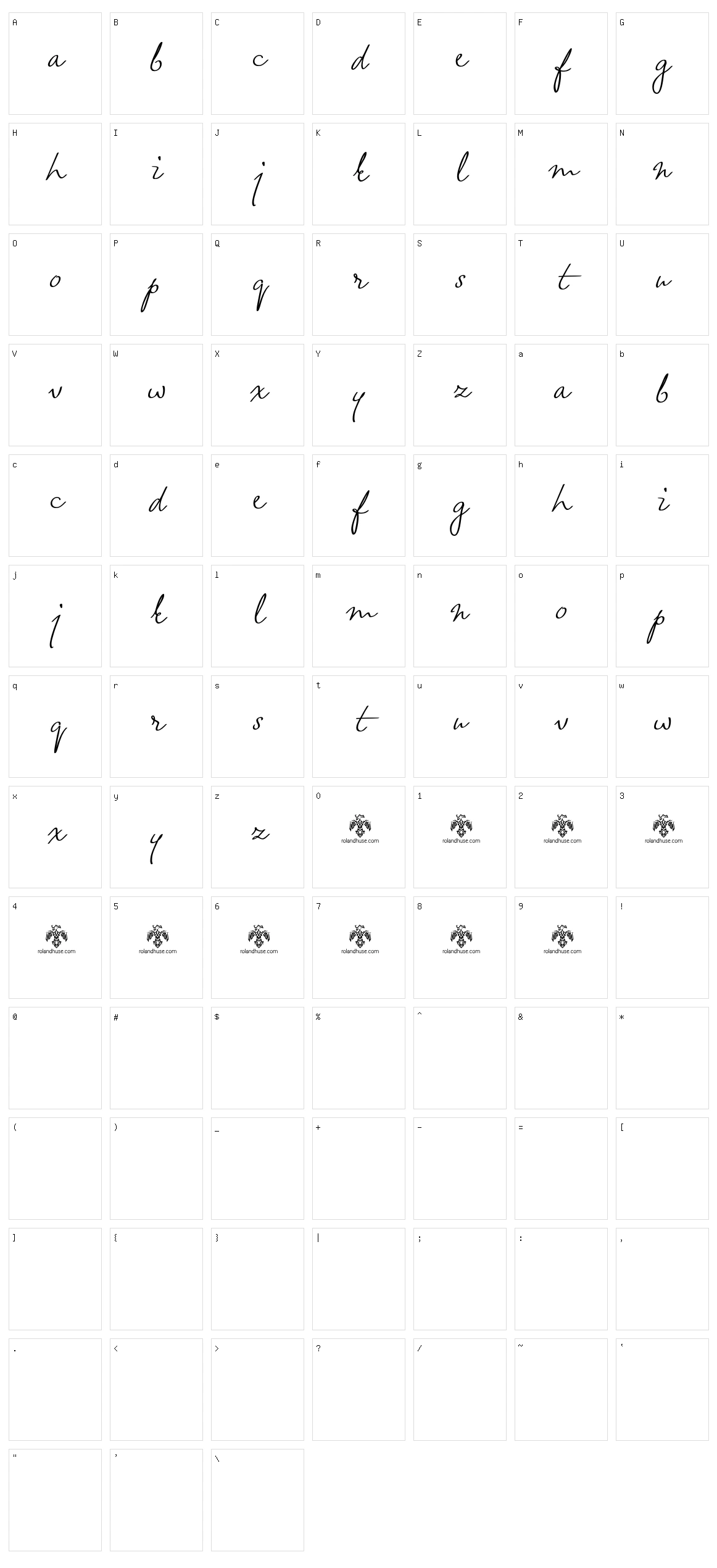 Wheatland Character Set