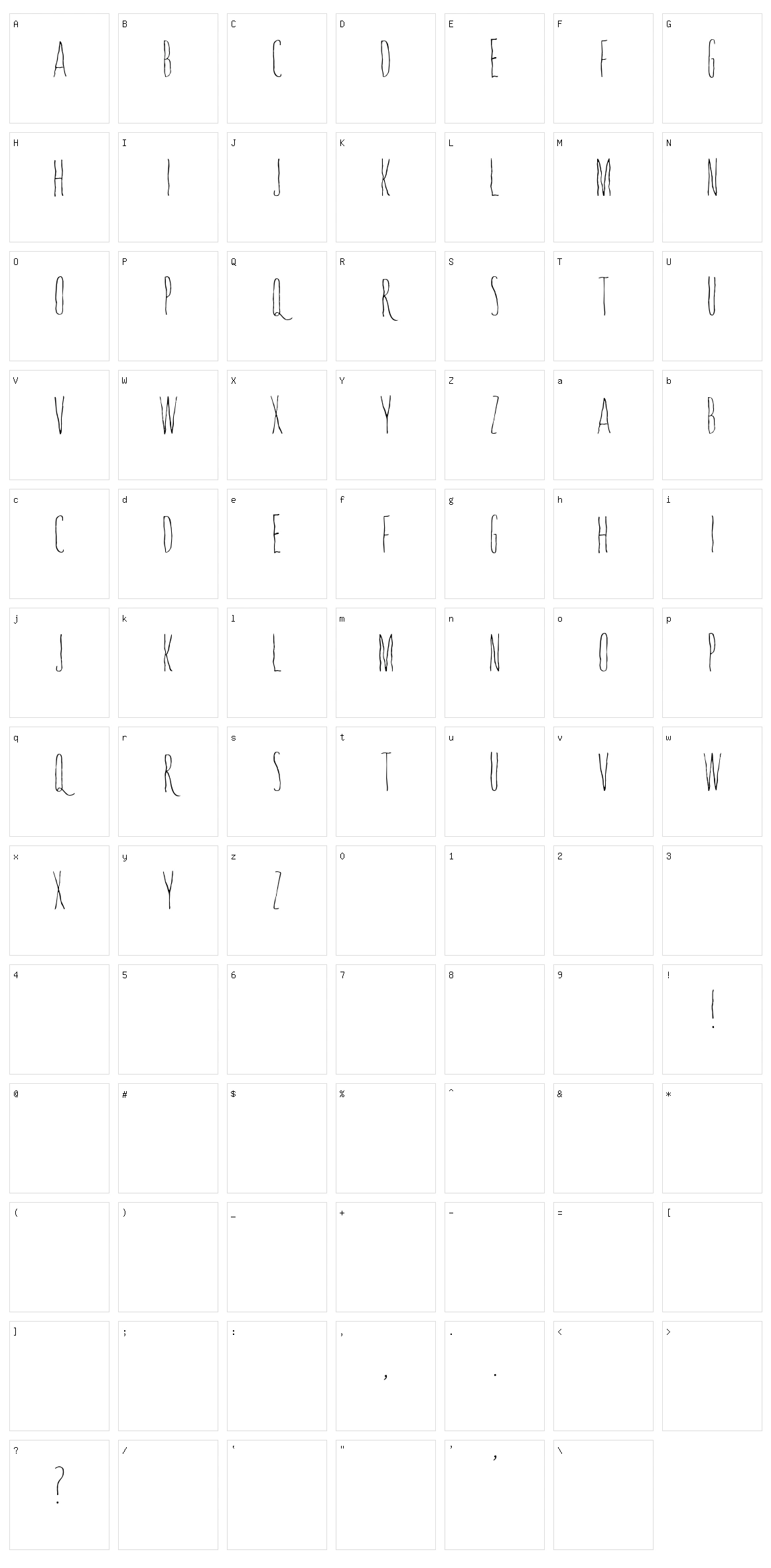 Whisperings Character Set