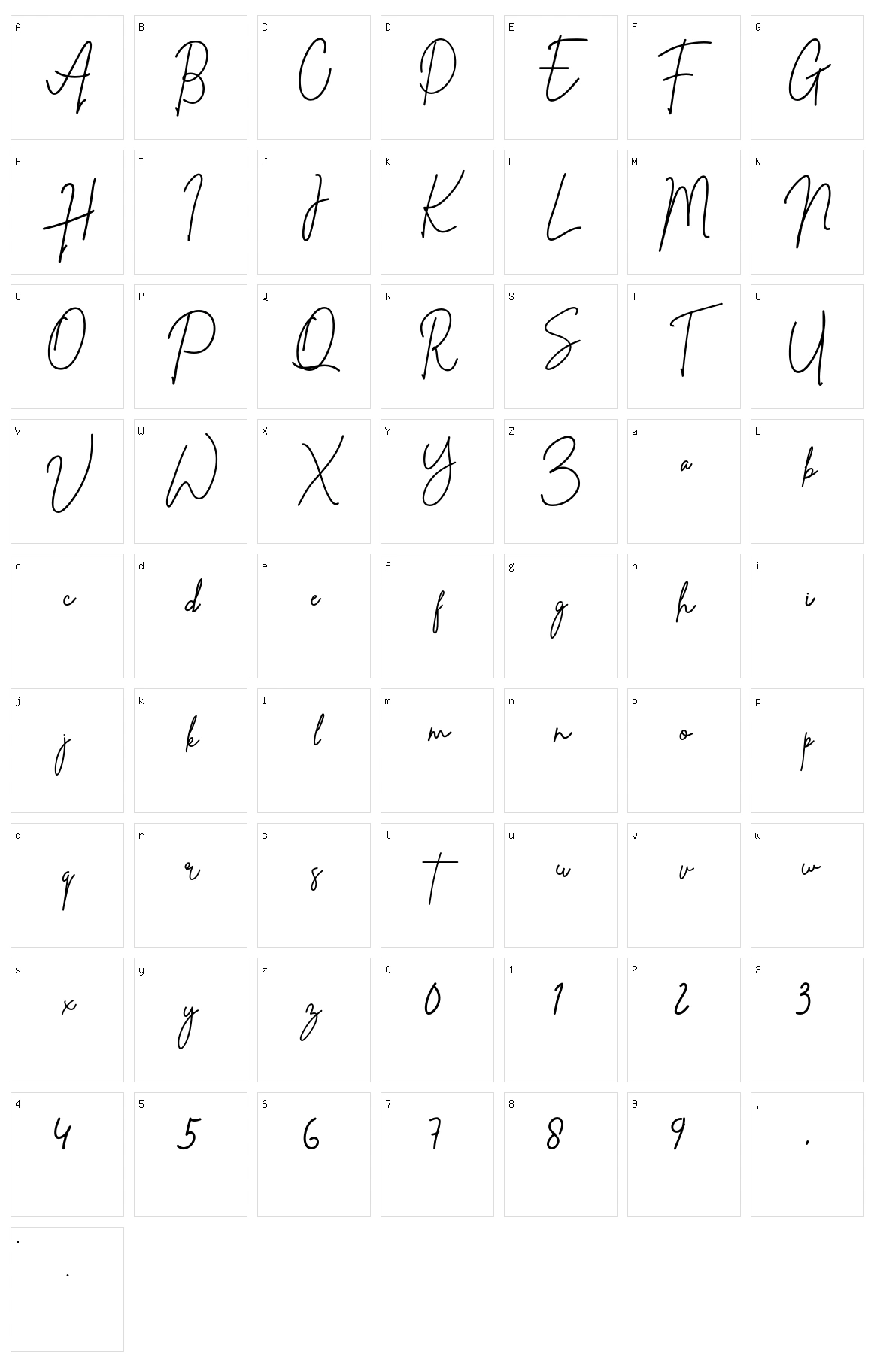 Whistle Character Set
