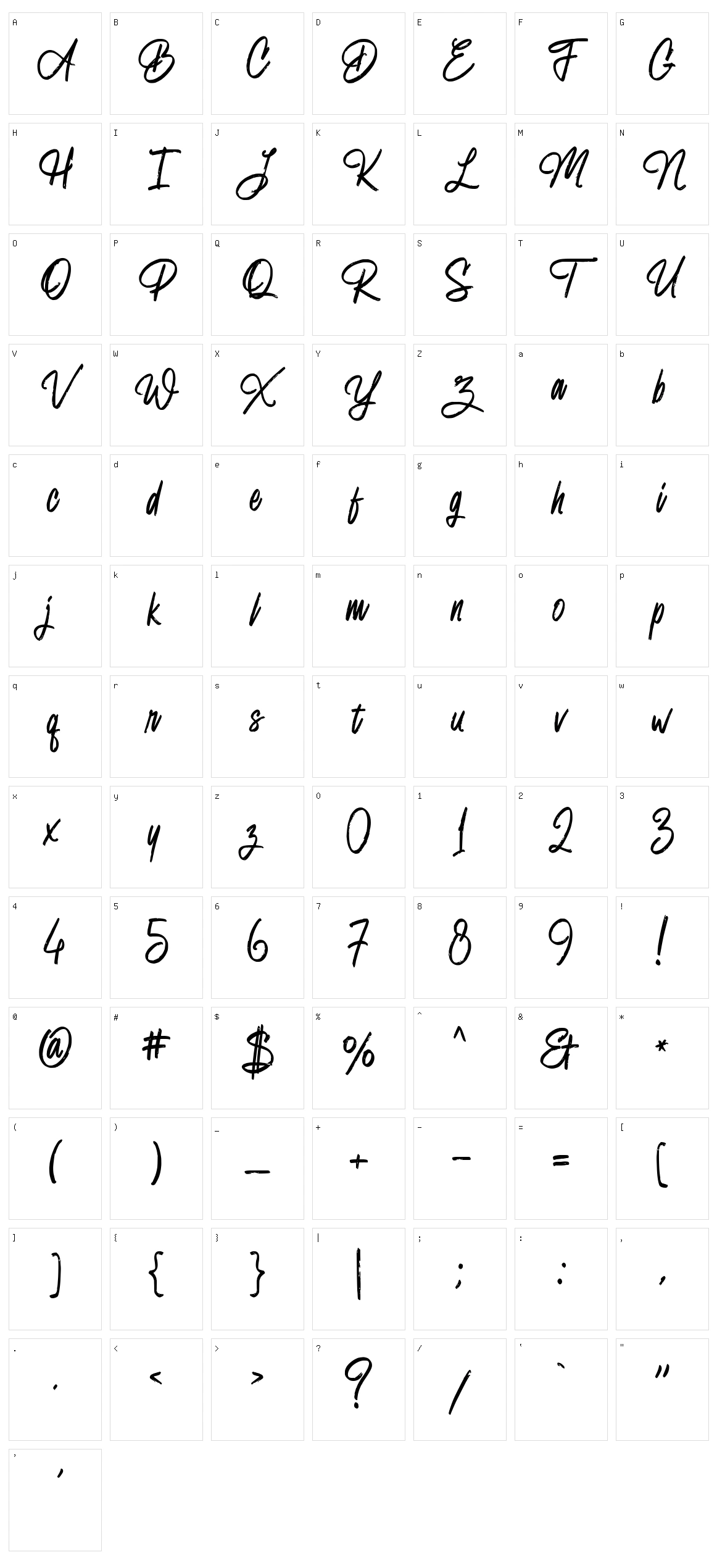 White Colors Character Set