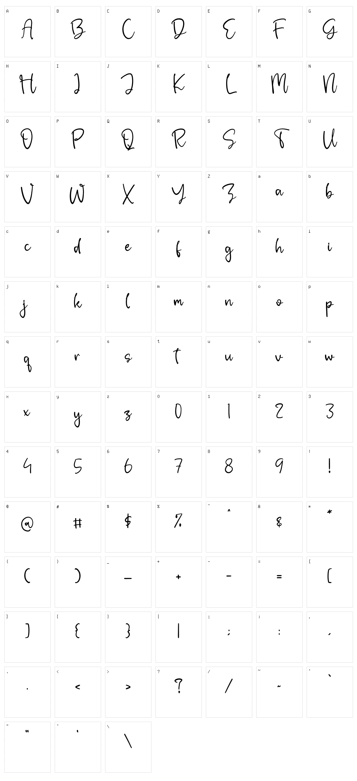Whitfield Character Set