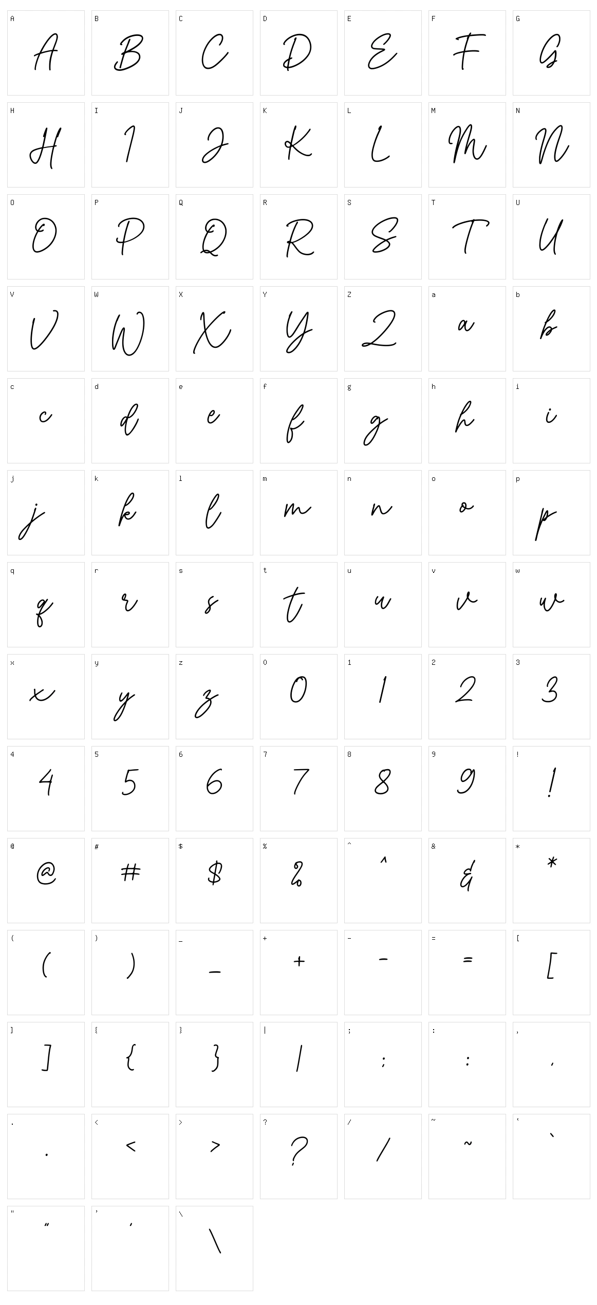 Whitney Melody Character Set