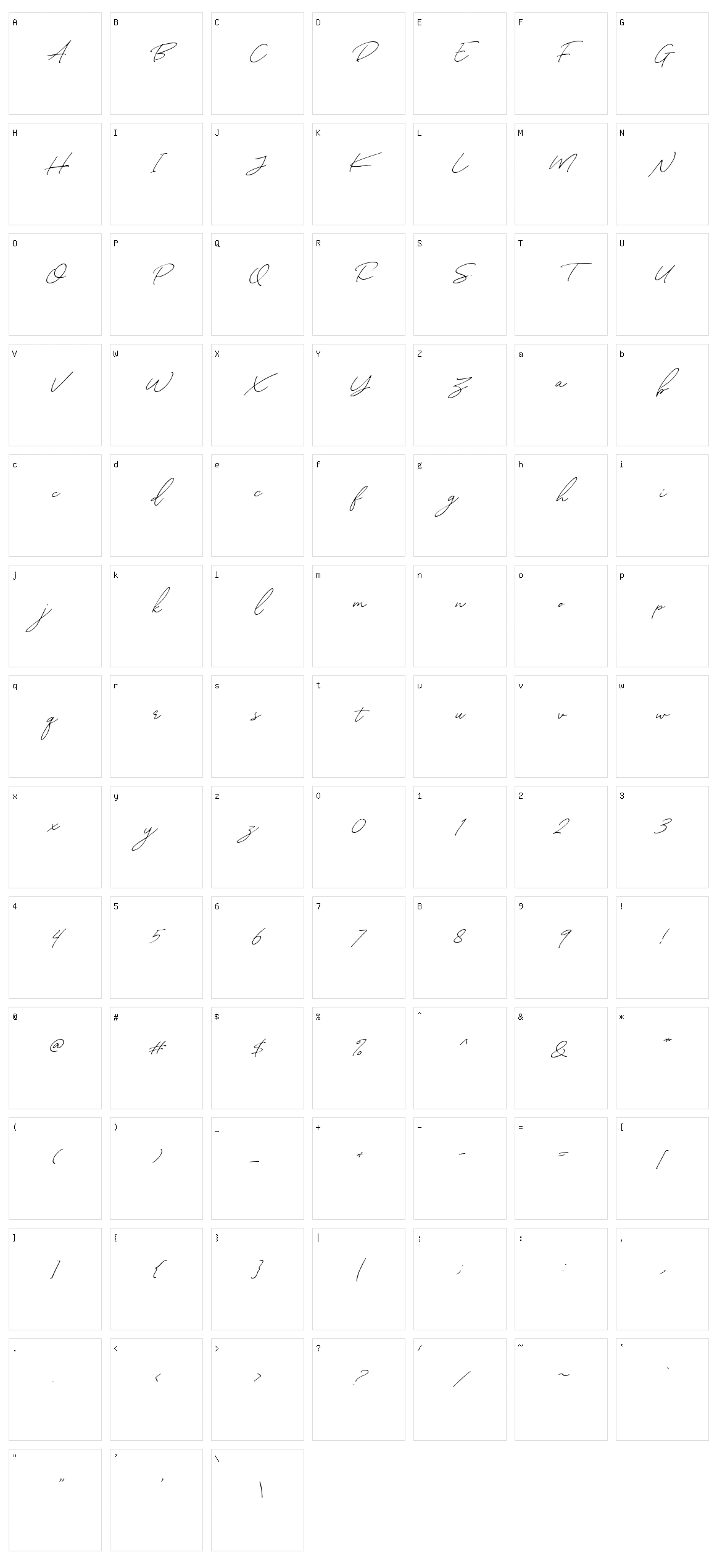 William Letter Signature Character Set