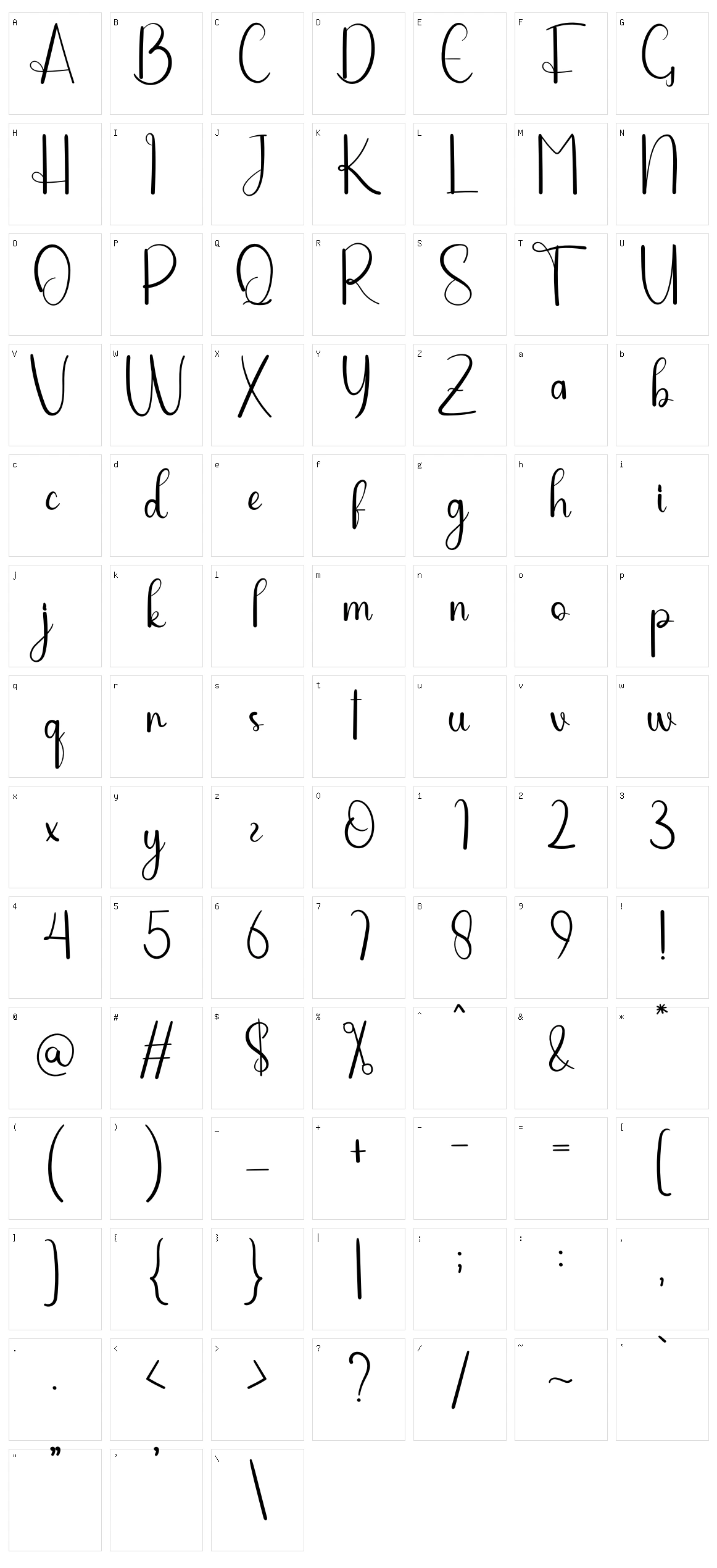 William Smitson Character Set