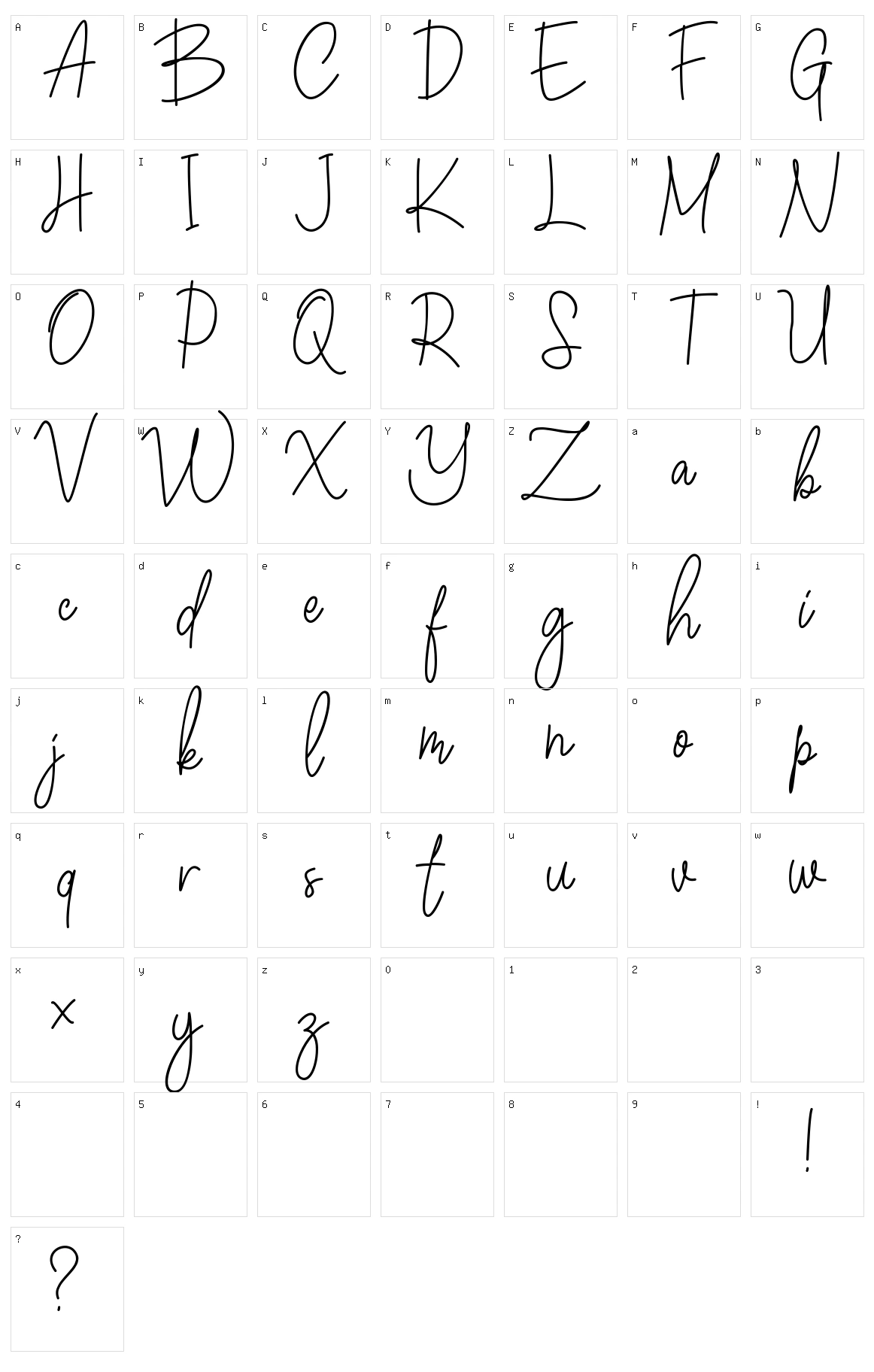Winchester Character Set