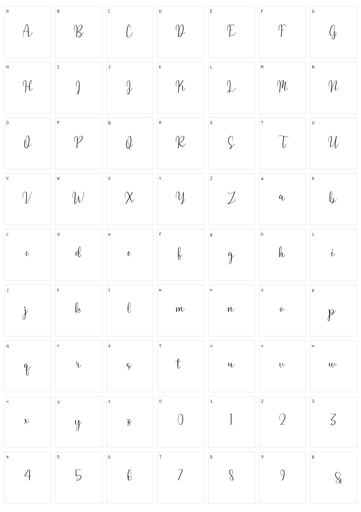 Winda Character Set