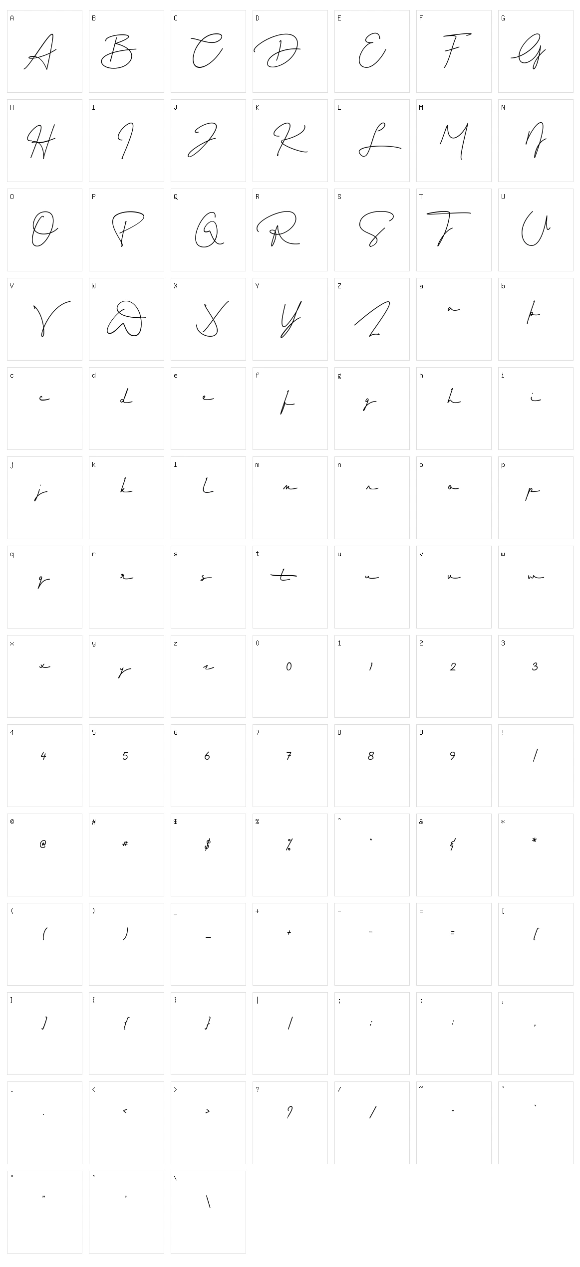 Windha Character Set