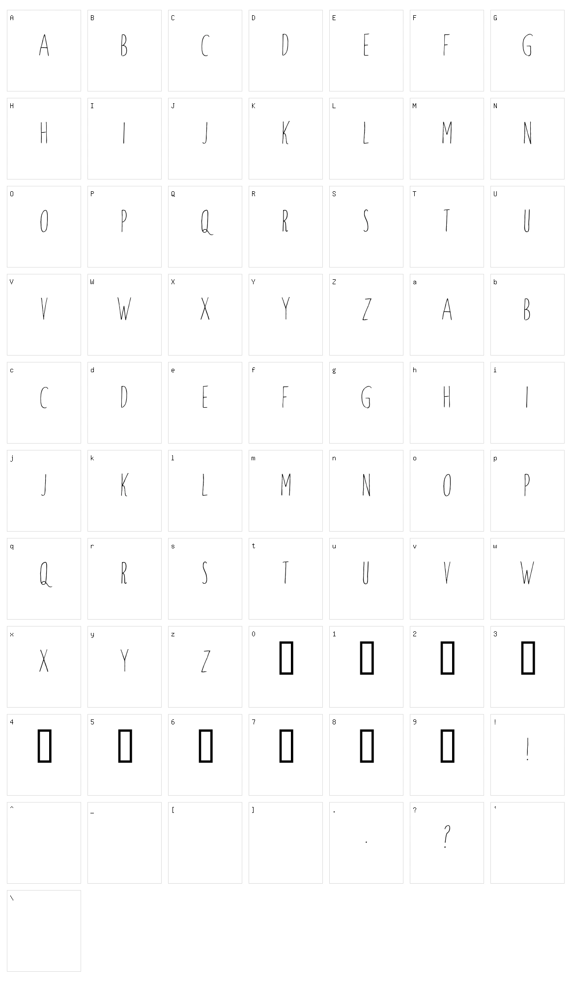 Windsor Hand Character Set