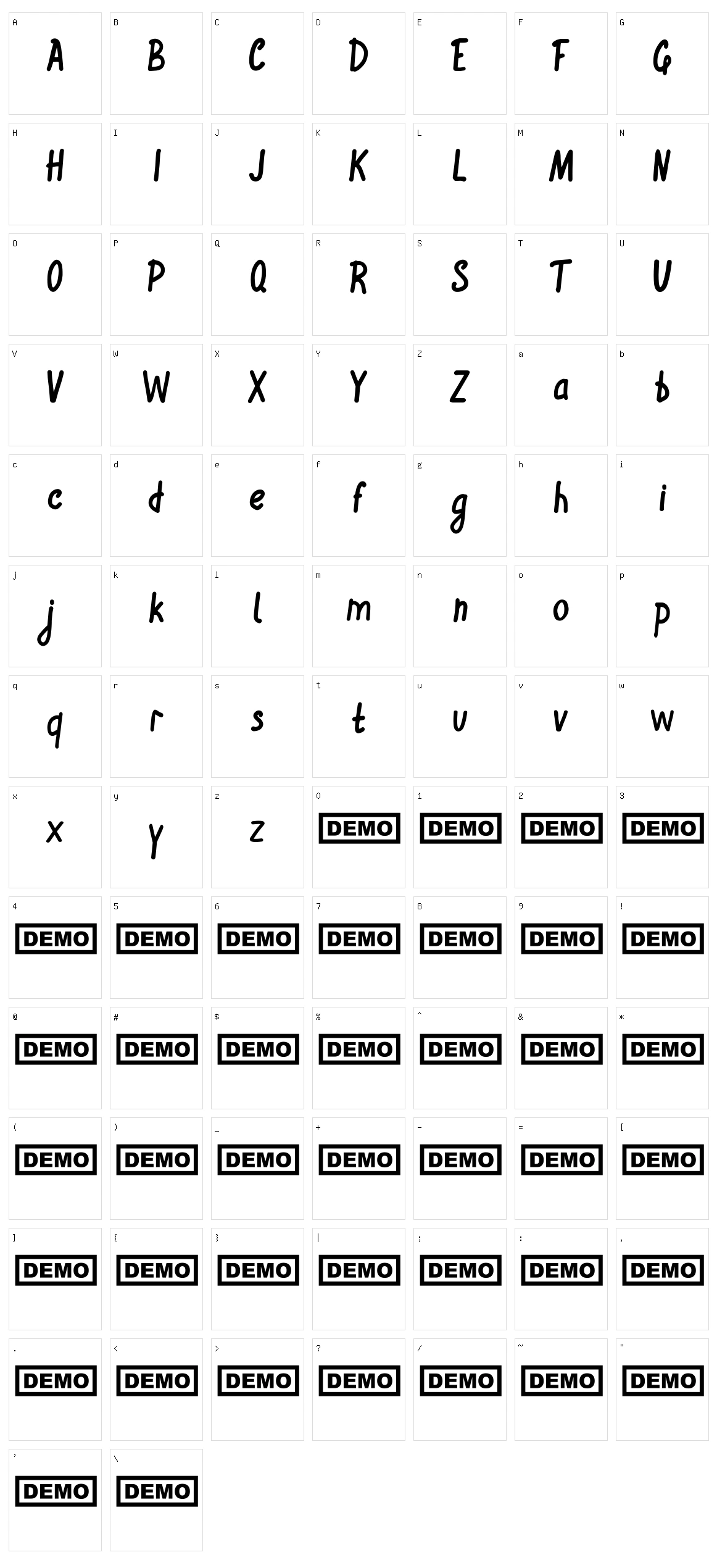 Winflo Character Set