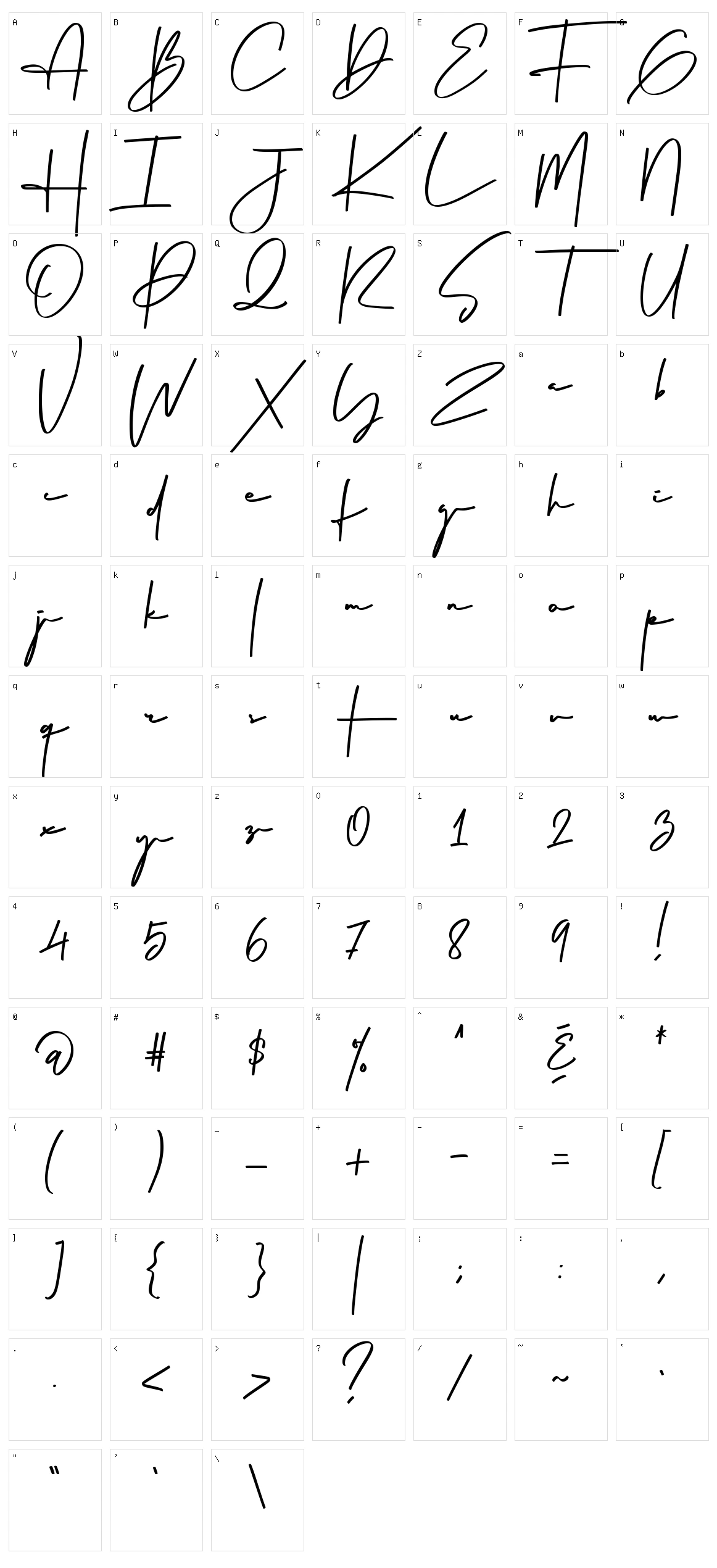 Winter Pen Character Set