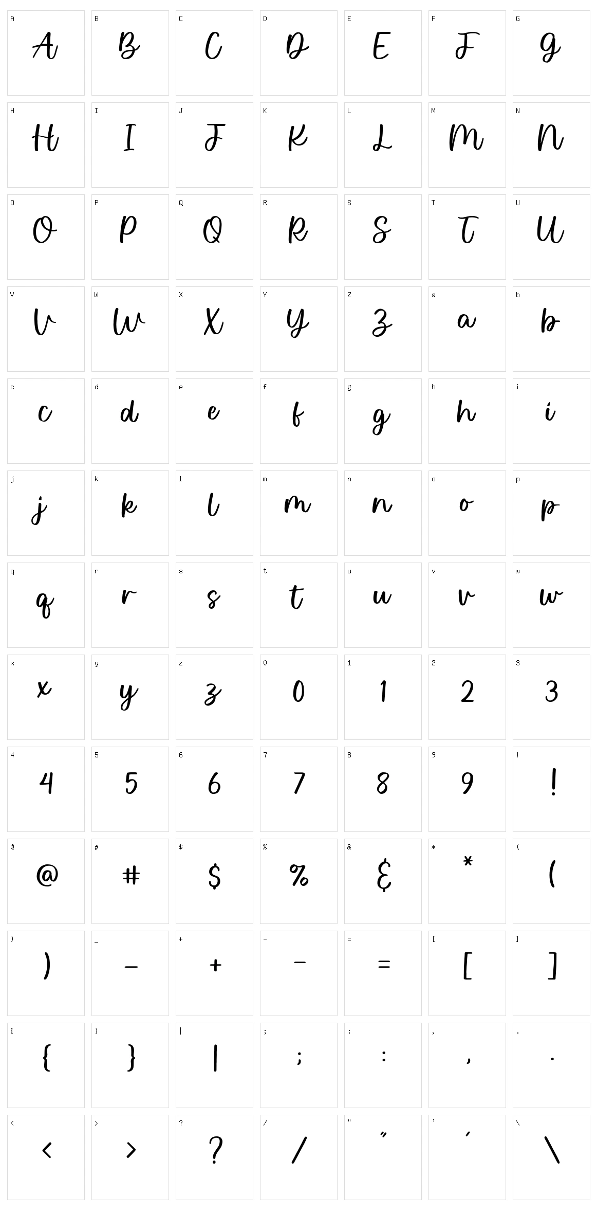 Wished Lovely Script Character Set
