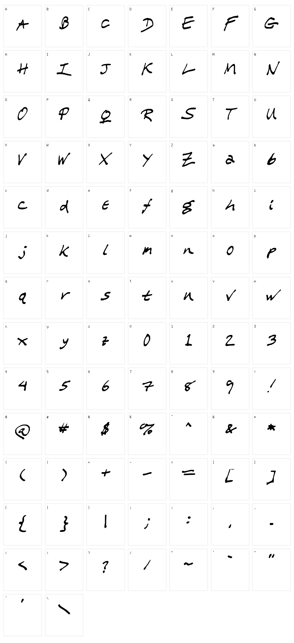 WL Scrawl My Children Character Set