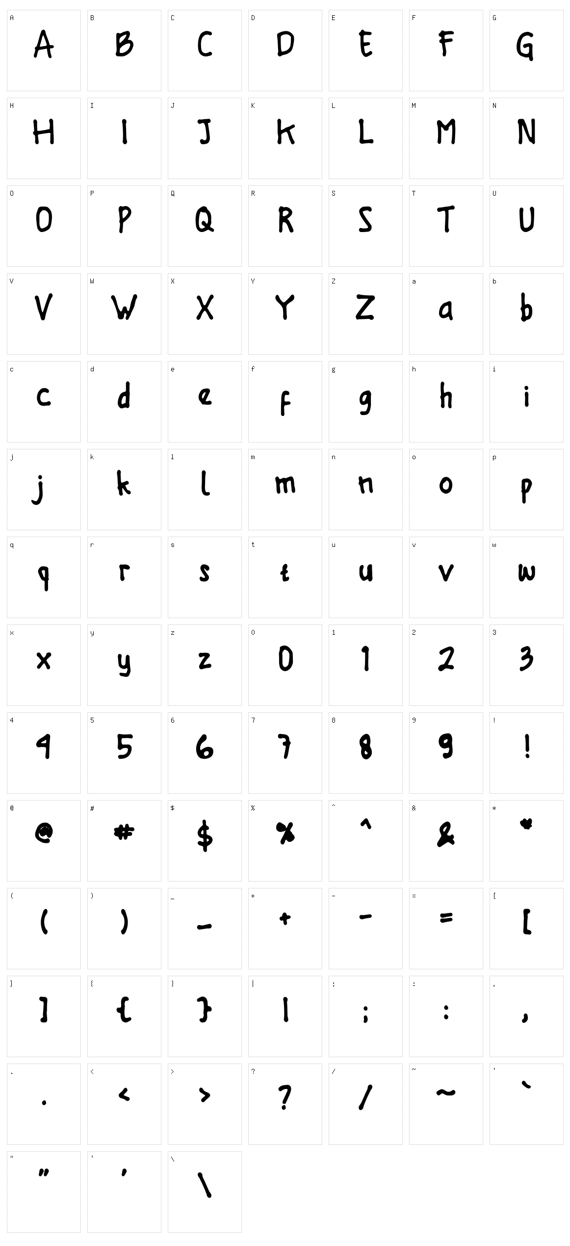 Woles Character Set