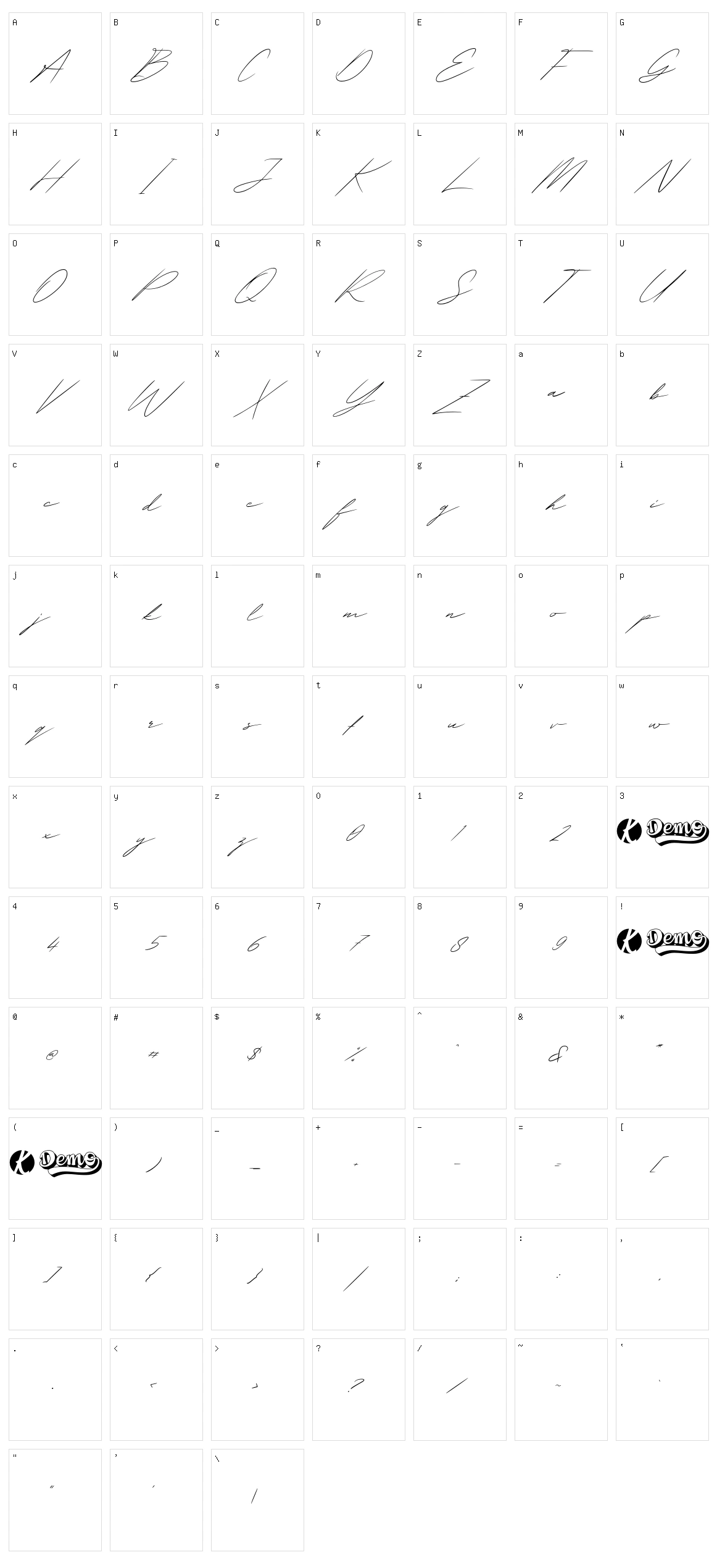 Wolvertton Signature Character Set