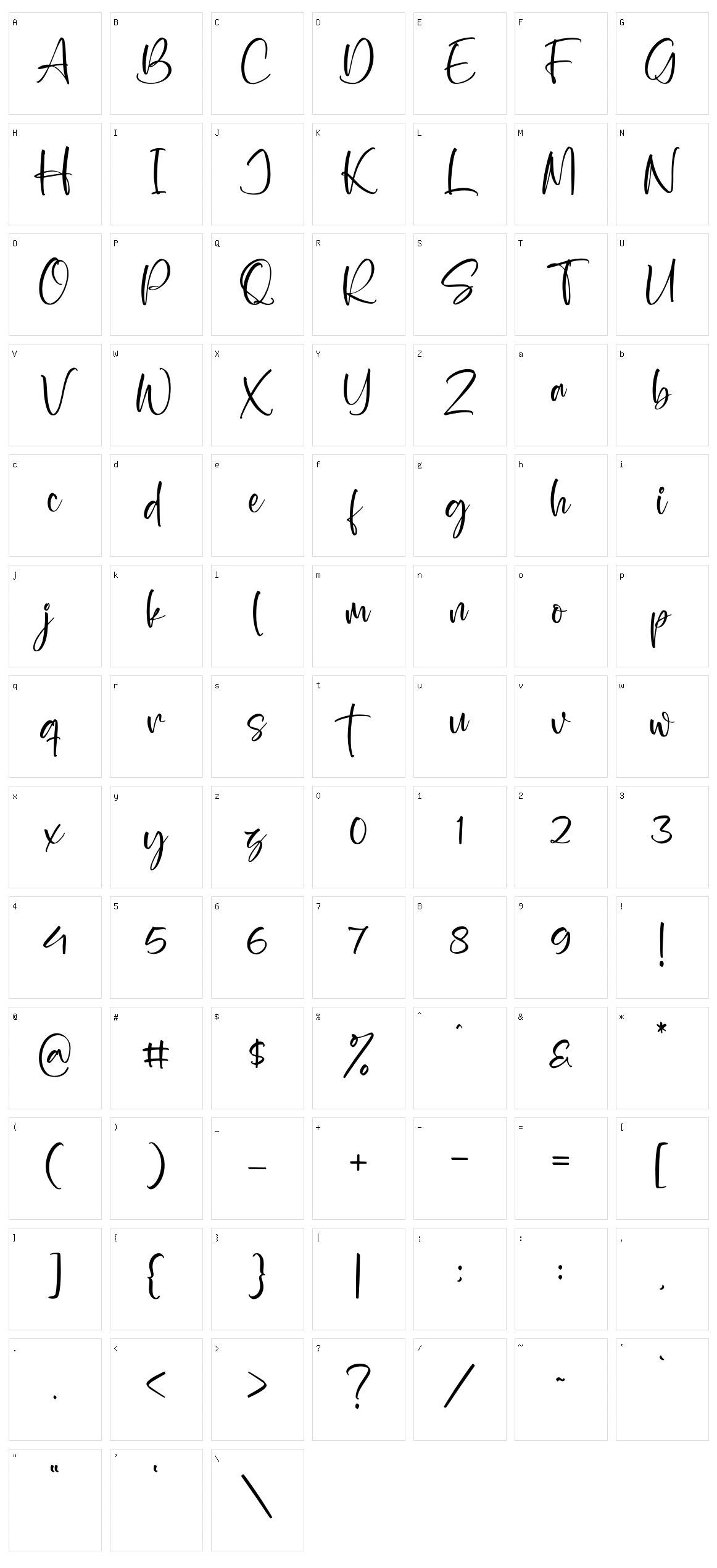 Wondelland Character Set