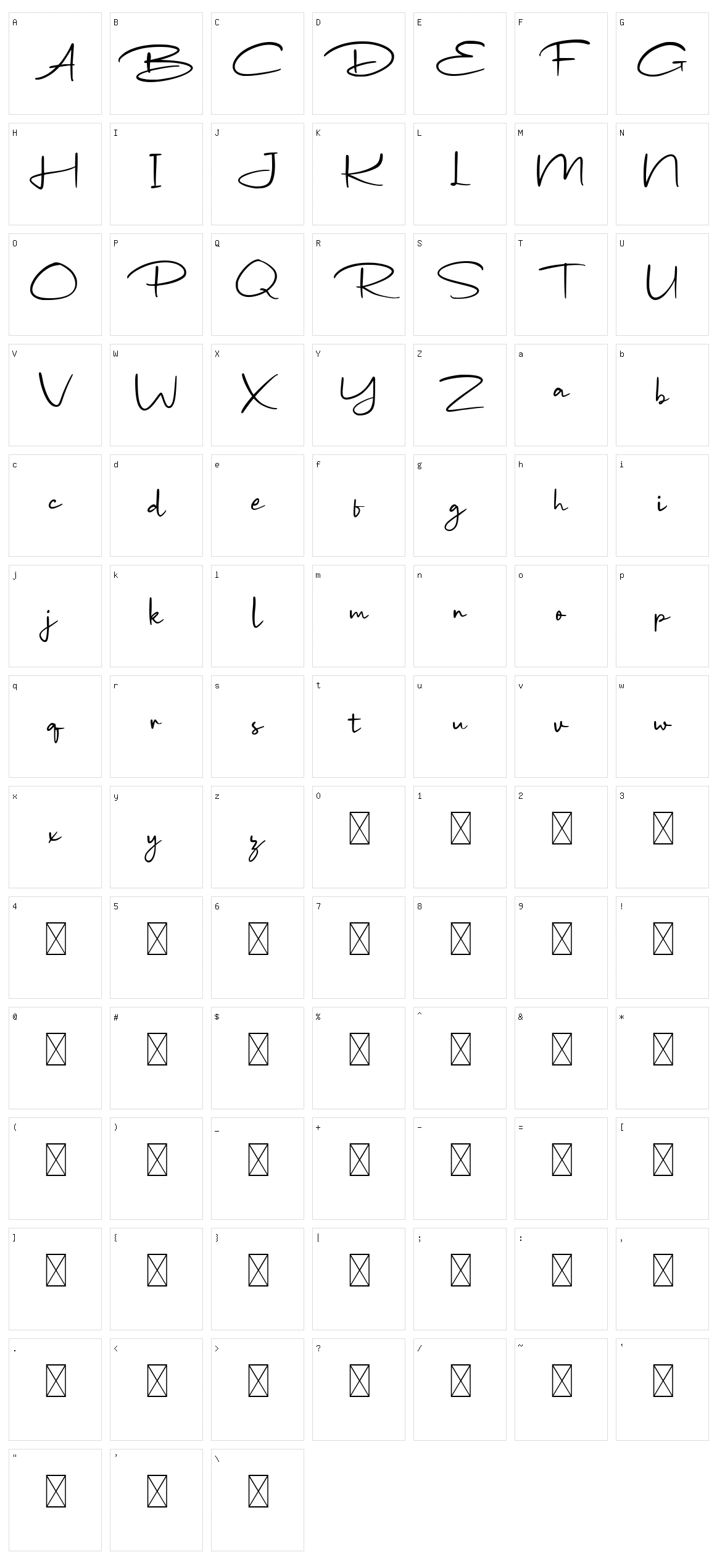 Wondeur Character Set
