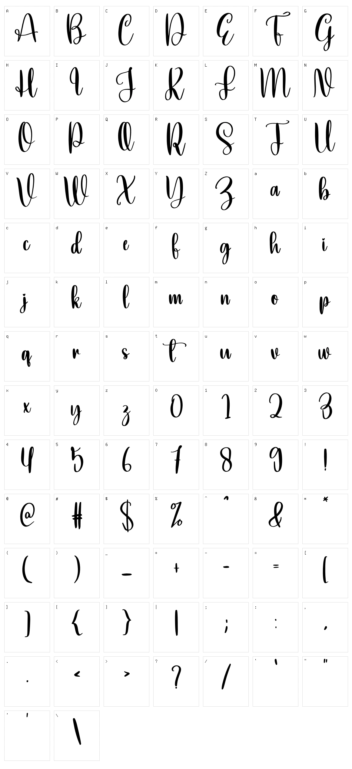 Workbench Character Set